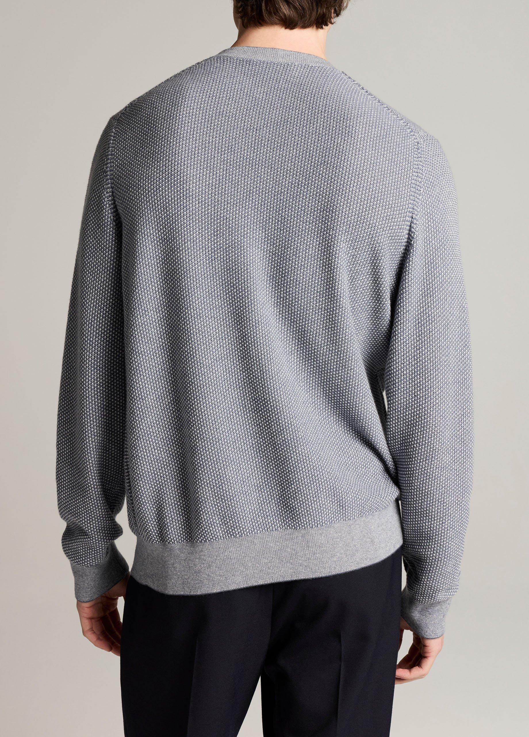Geo-Jacquard Wool-Blend Crew Neck Sweater image number 2