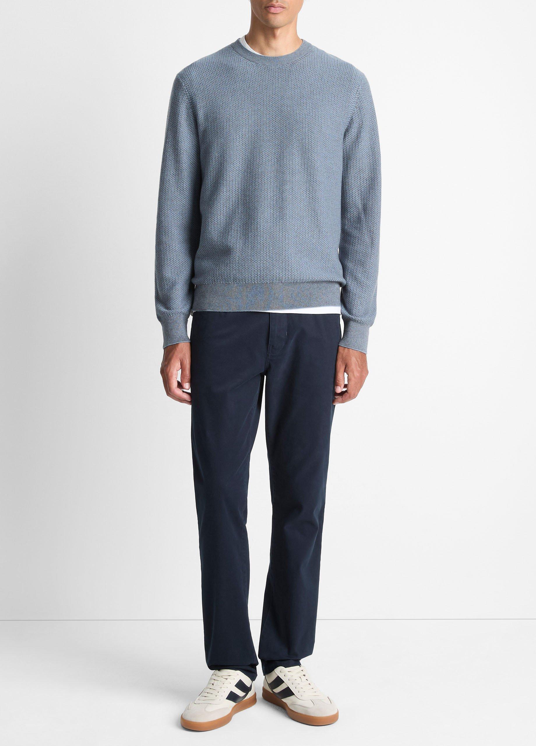 Geo-Jacquard Wool-Blend Crew Neck Sweater image number 3