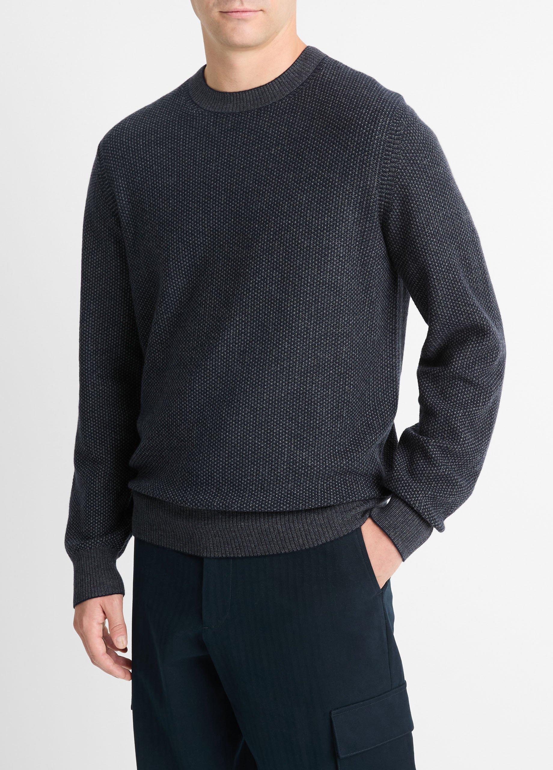 Geo-Jacquard Wool-Blend Crew Neck Sweater in Crew Neck | Vince