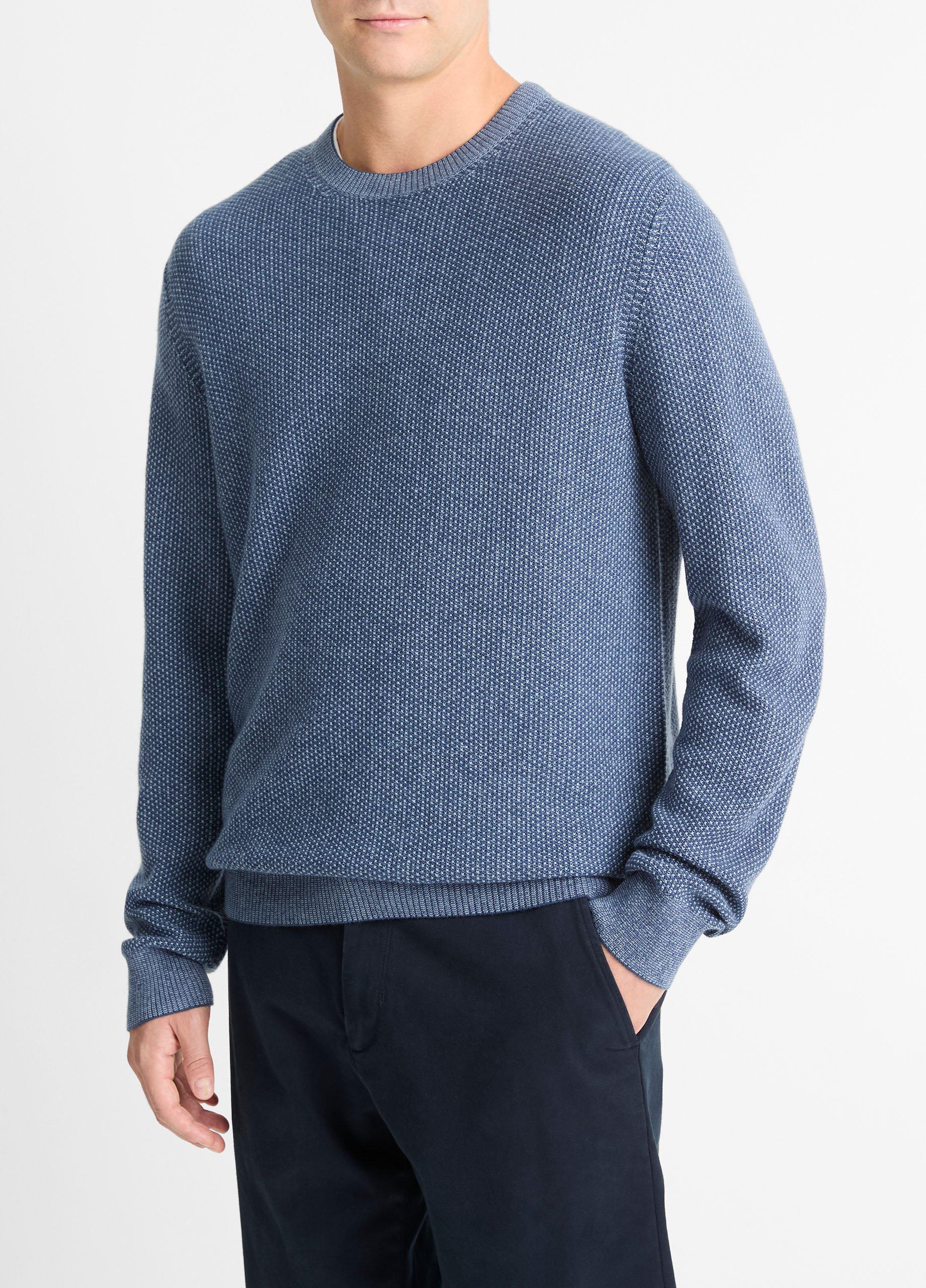 Geo-Jacquard Wool-Blend Crew Neck Sweater in Sweaters | Vince