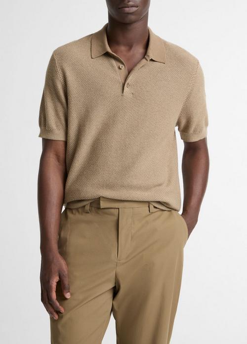 Geo-Jacquard Wool-Blend Blend Polo Sweater