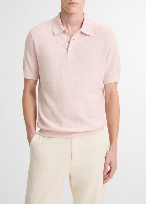 Geo-Jacquard Wool-Blend Blend Polo Sweater