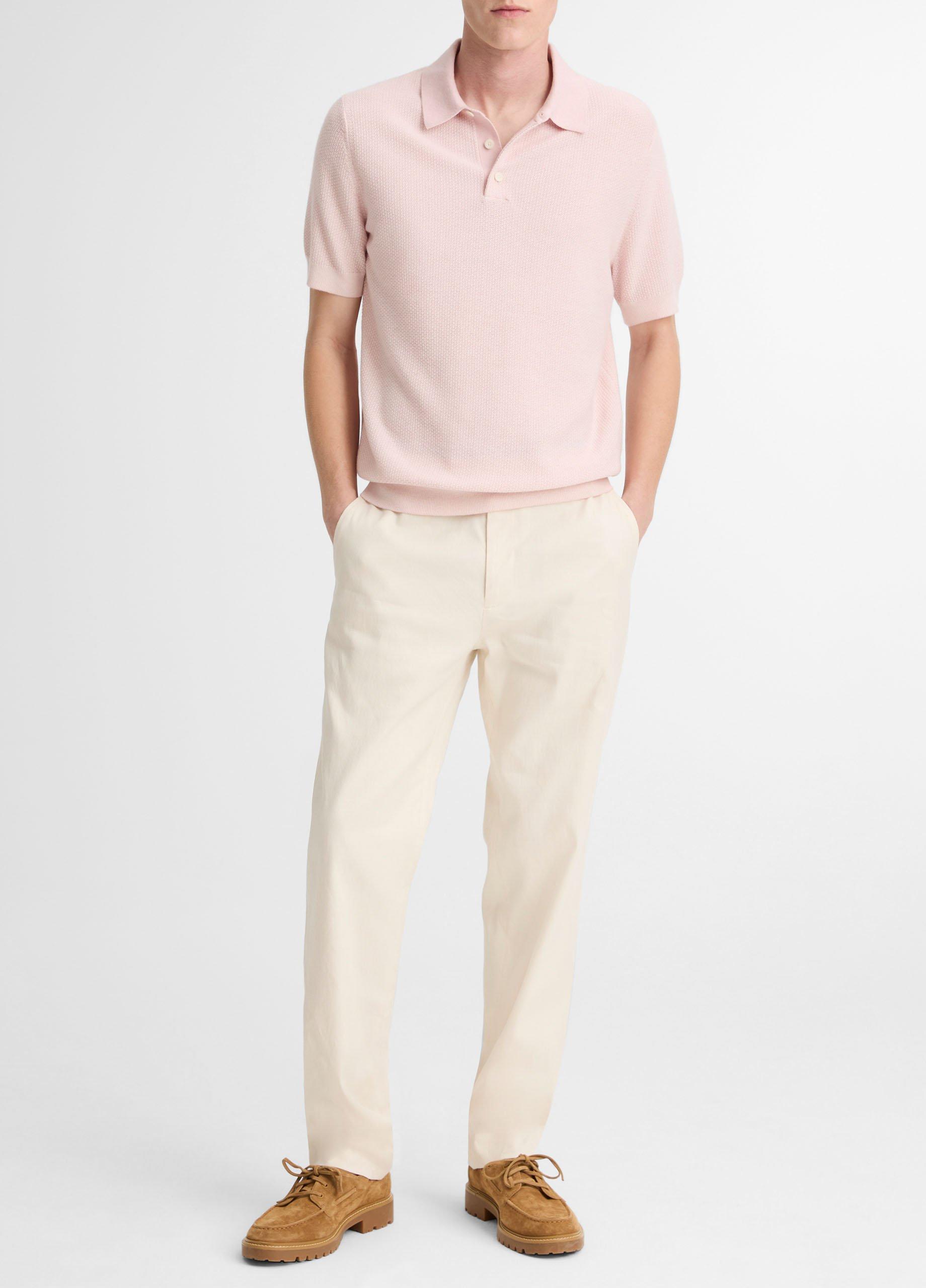 Geo-Jacquard Wool-Blend Blend Polo Sweater image number 3