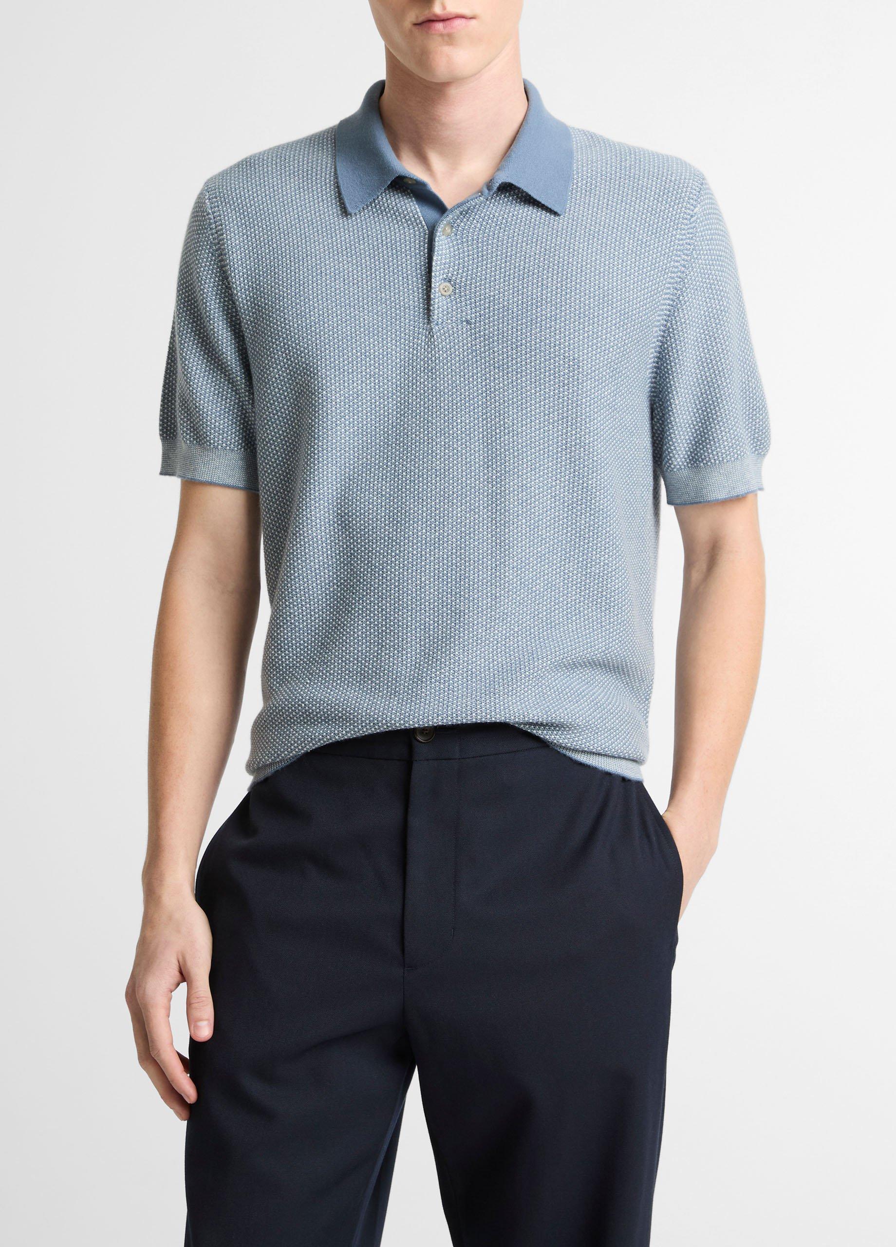 Geo-Jacquard Wool-Blend Blend Polo Sweater image number 0