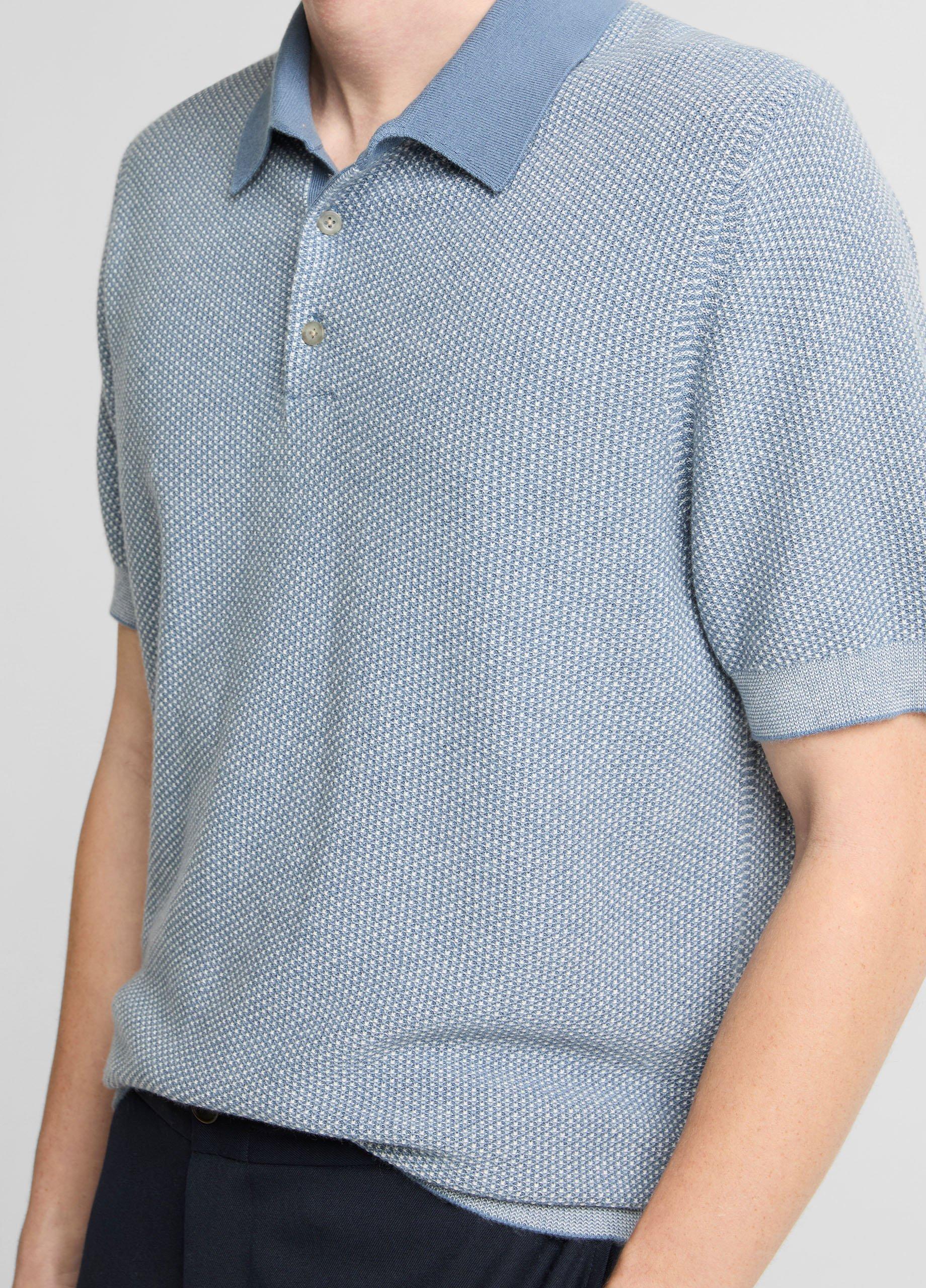 Geo-Jacquard Wool-Blend Blend Polo Sweater image number 1