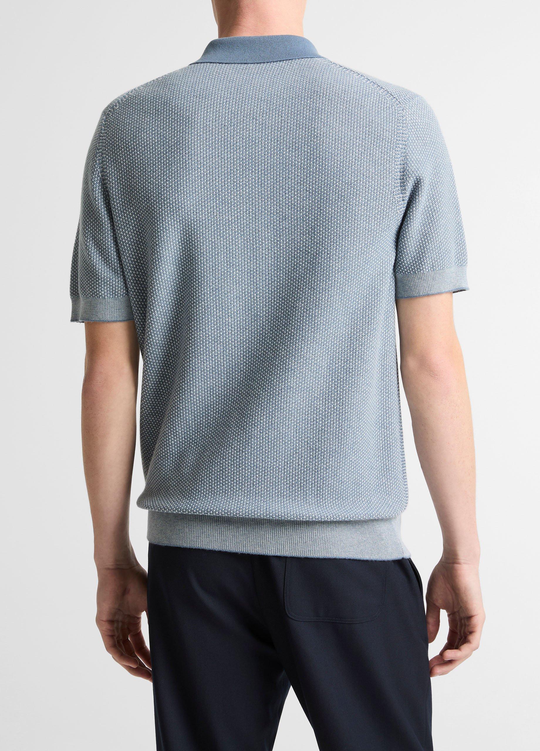 Geo-Jacquard Wool-Blend Blend Polo Sweater image number 2
