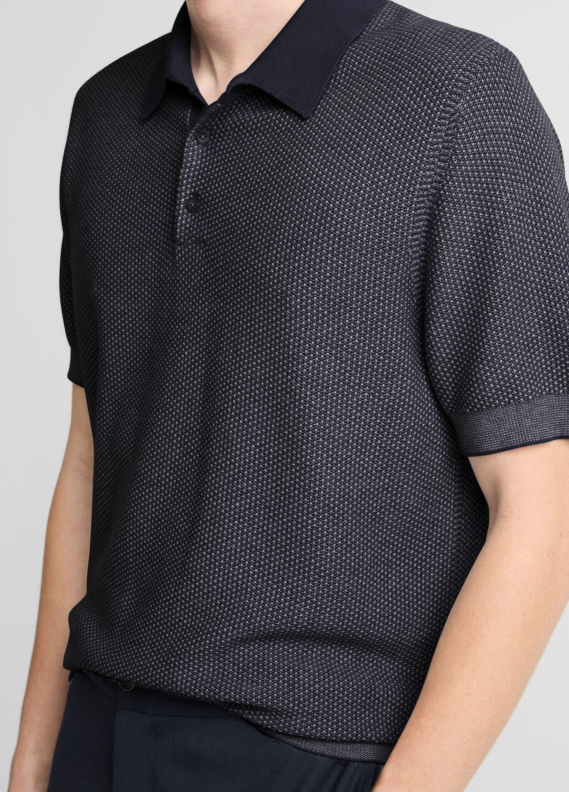 Geo-Jacquard Wool-Blend Blend Polo Sweater image number 1