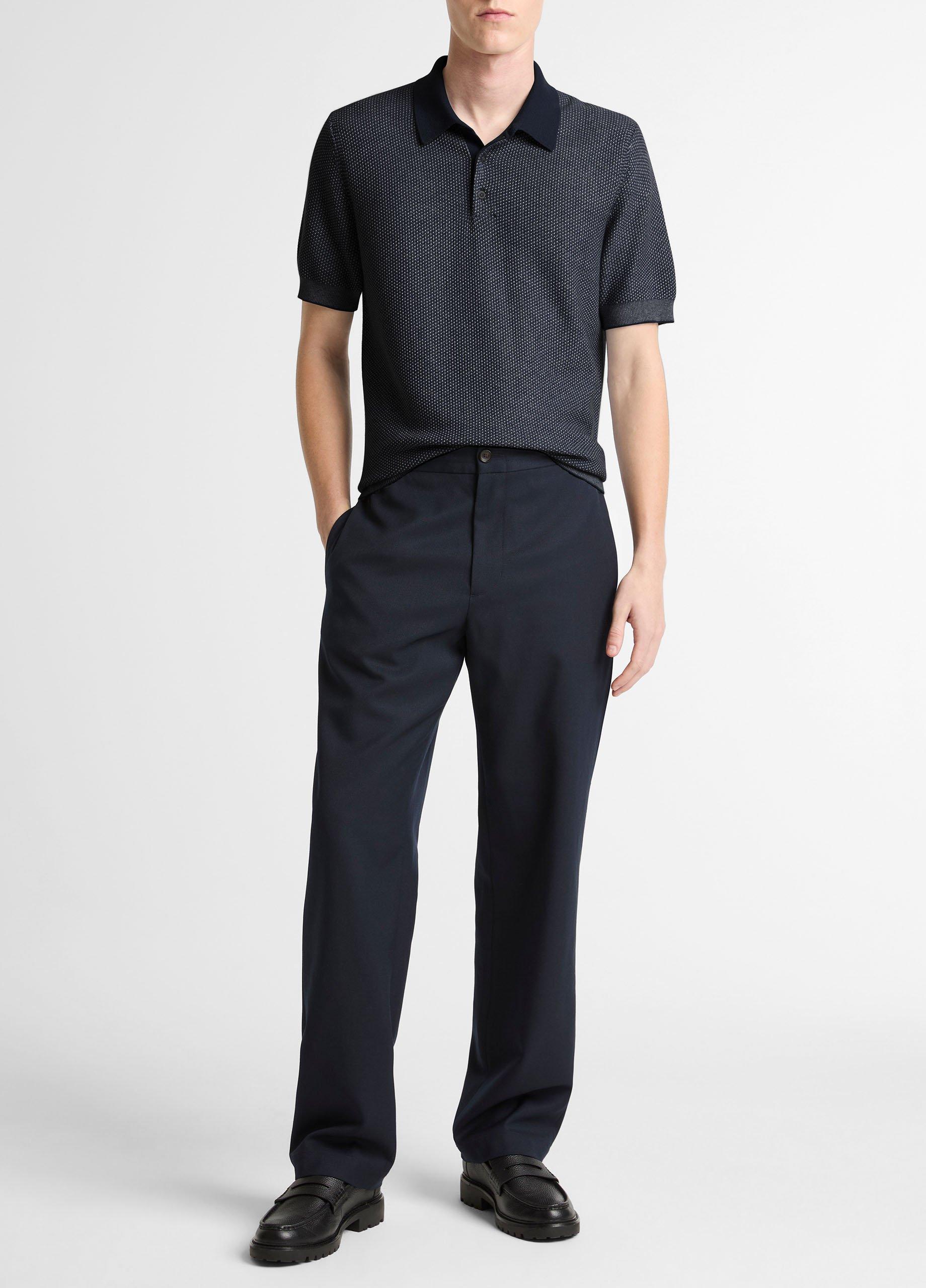 Geo-Jacquard Wool-Blend Blend Polo Sweater image number 3