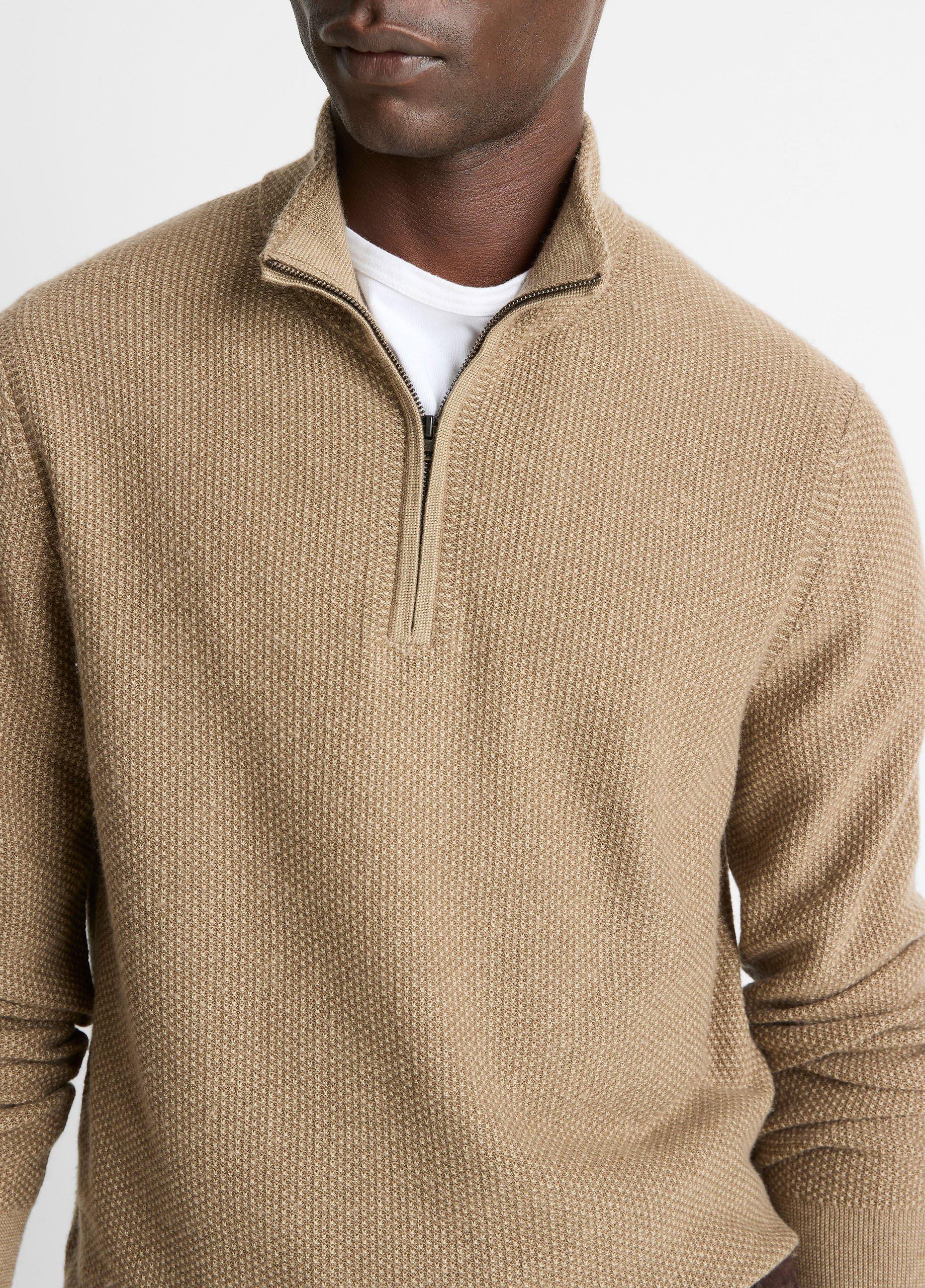 Geo-Jacquard Wool-Blend Quarter-Zip Sweater image number 1