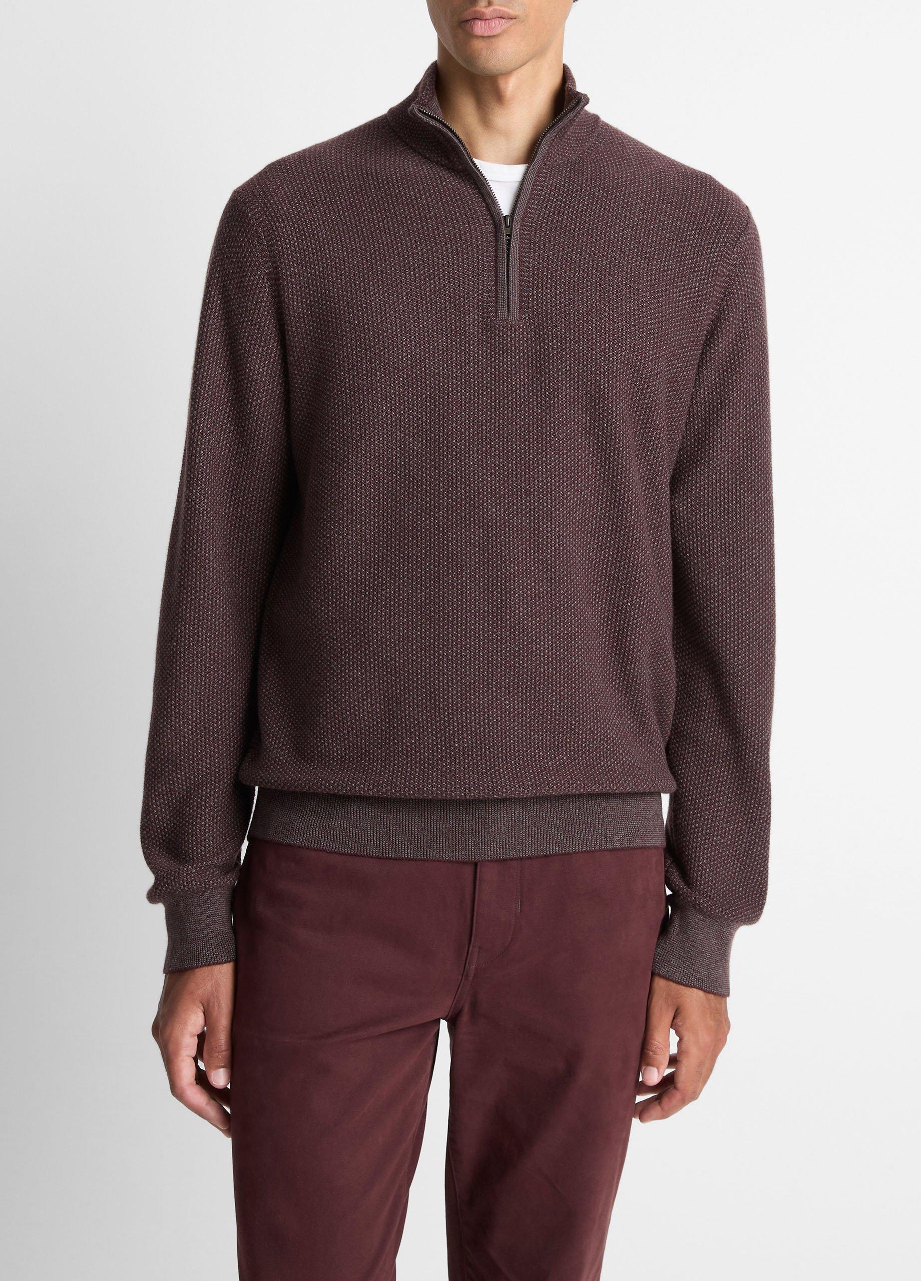 Geo-Jacquard Wool-Blend Quarter-Zip Sweater image number 0