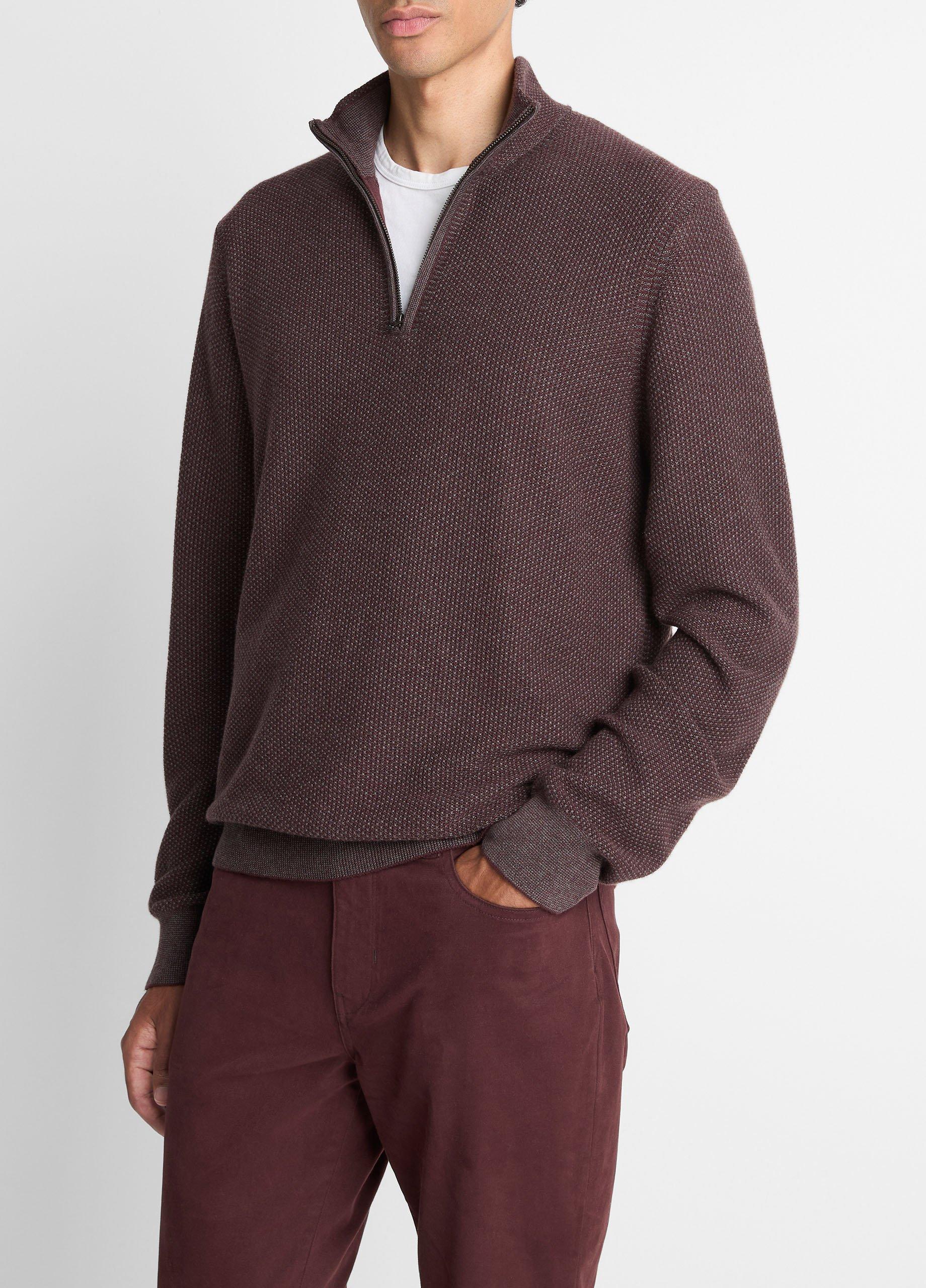 Geo-Jacquard Wool-Blend Quarter-Zip Sweater image number 1
