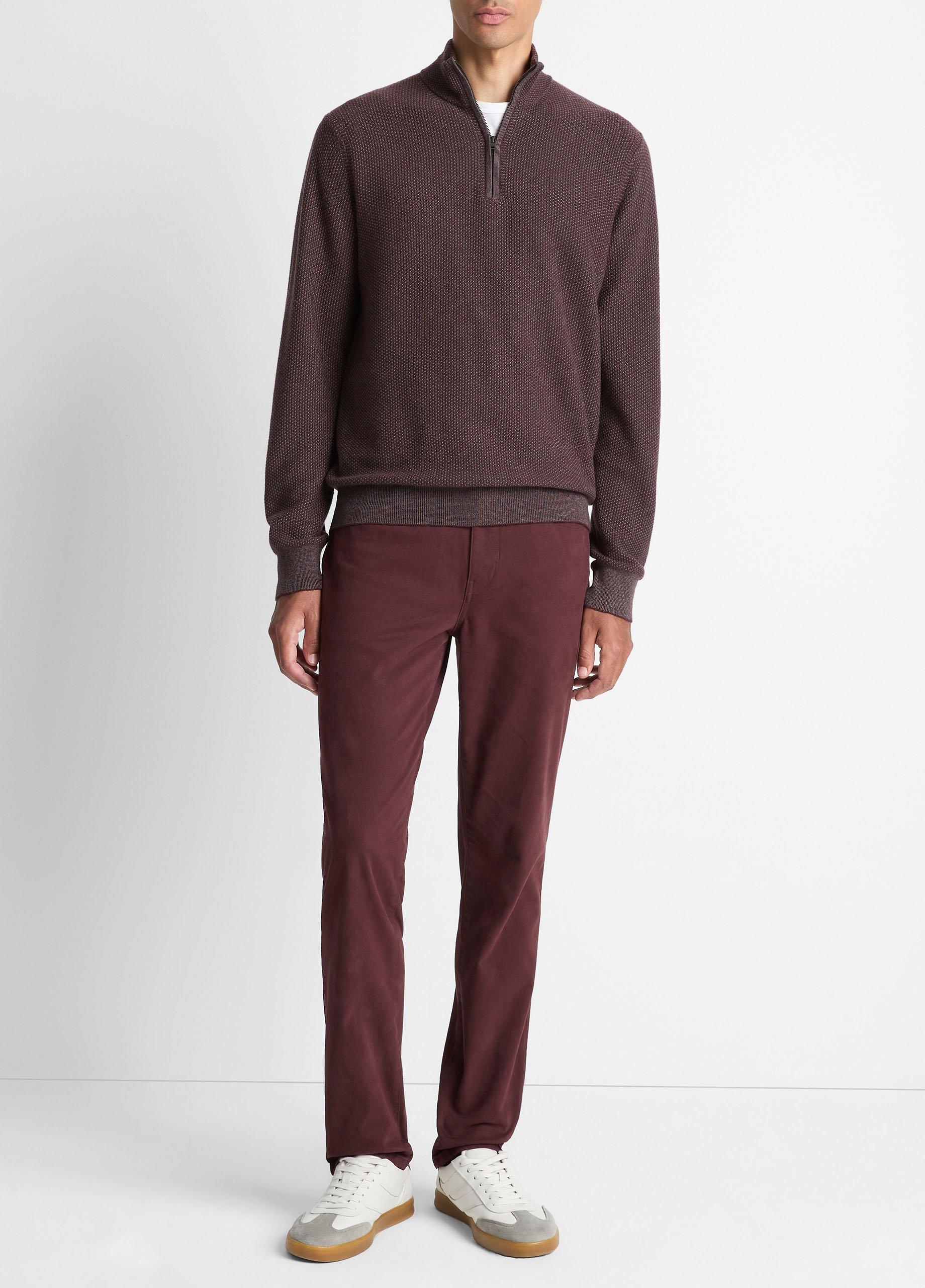 Geo-Jacquard Wool-Blend Quarter-Zip Sweater image number 3