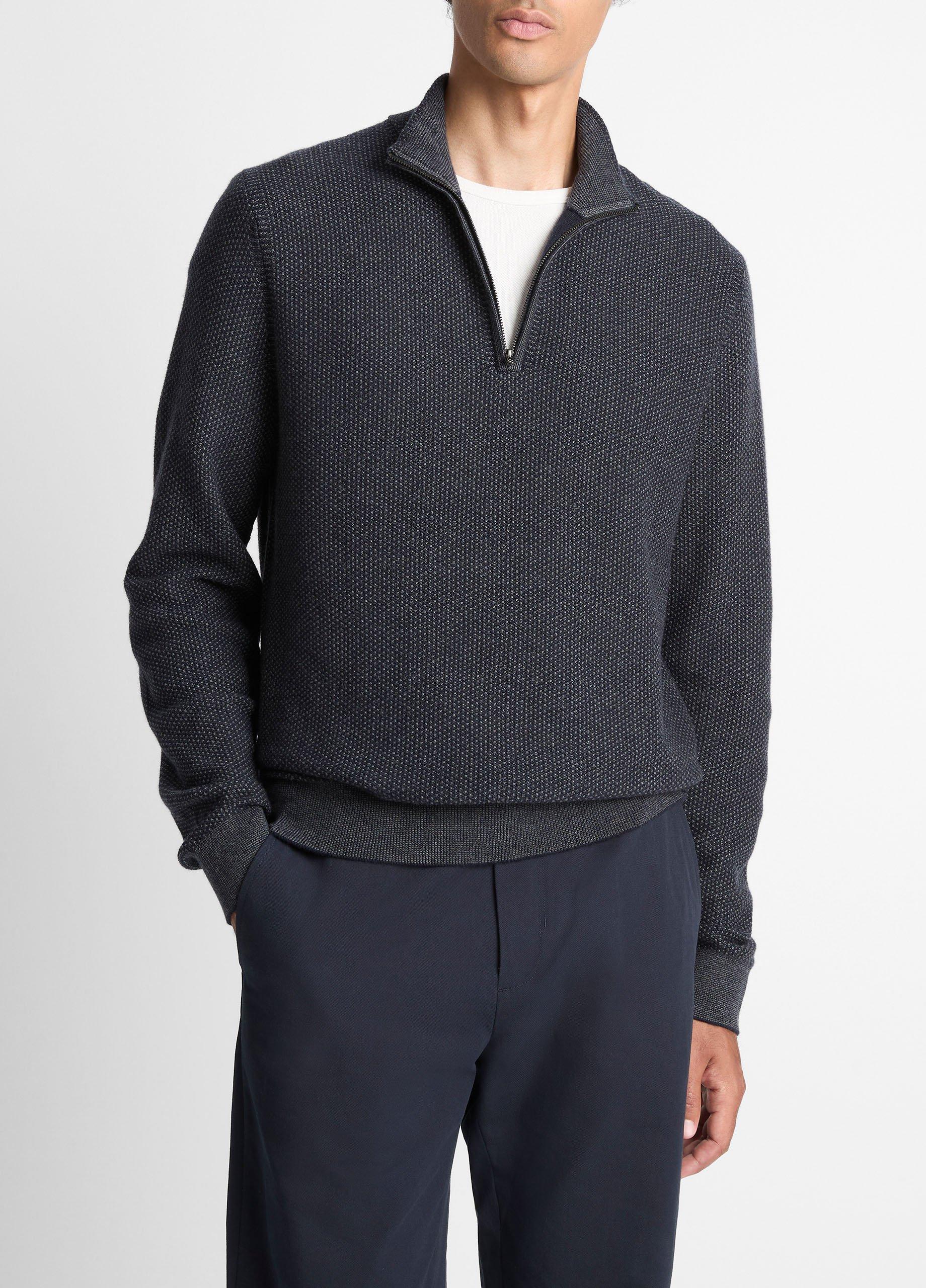Geo-Jacquard Wool-Blend Quarter-Zip Sweater image number 0