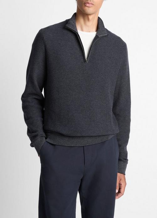 Geo-Jacquard Wool-Blend Quarter-Zip Sweater