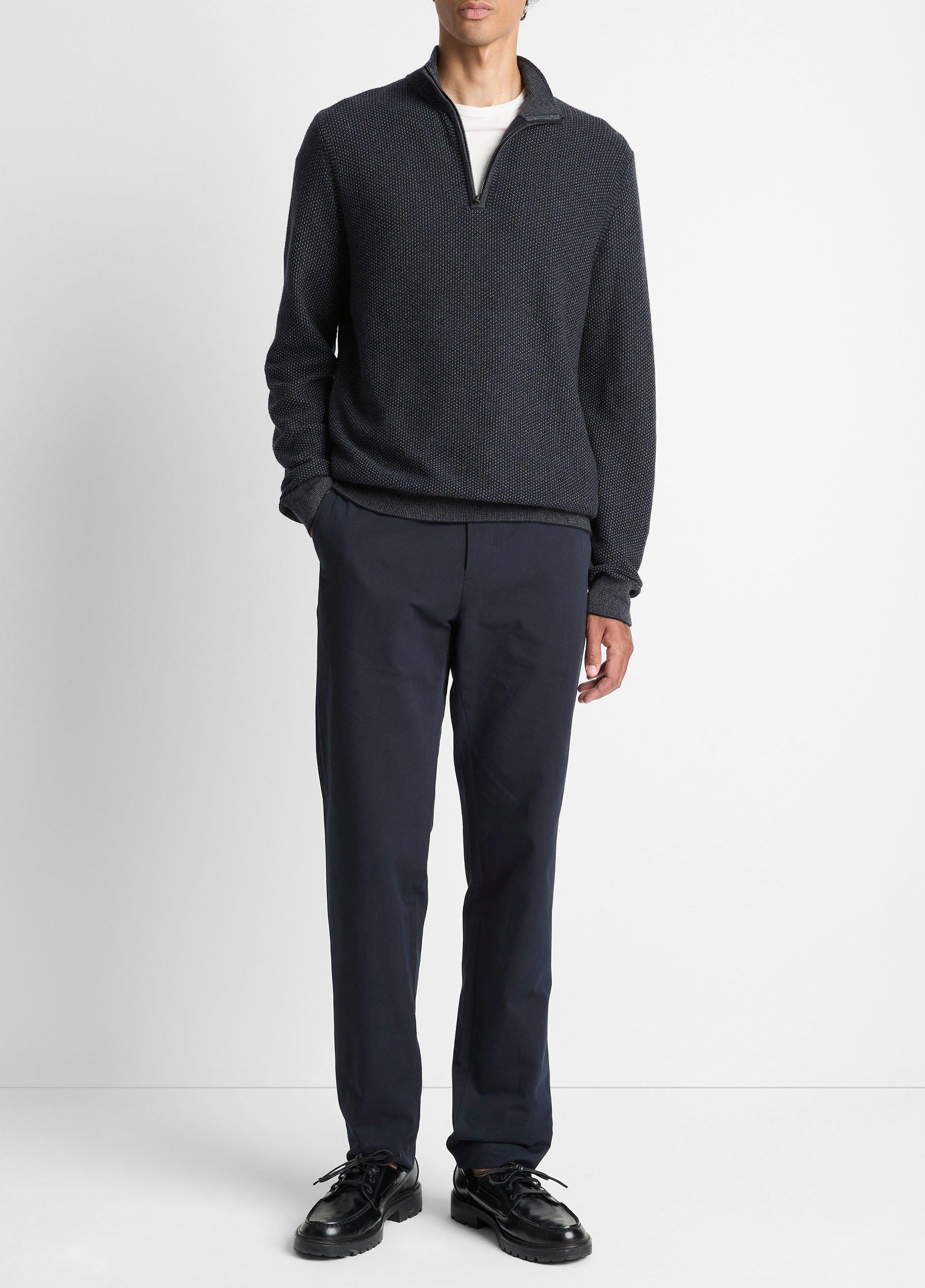 Geo-Jacquard Wool-Blend Quarter-Zip Sweater image number 3