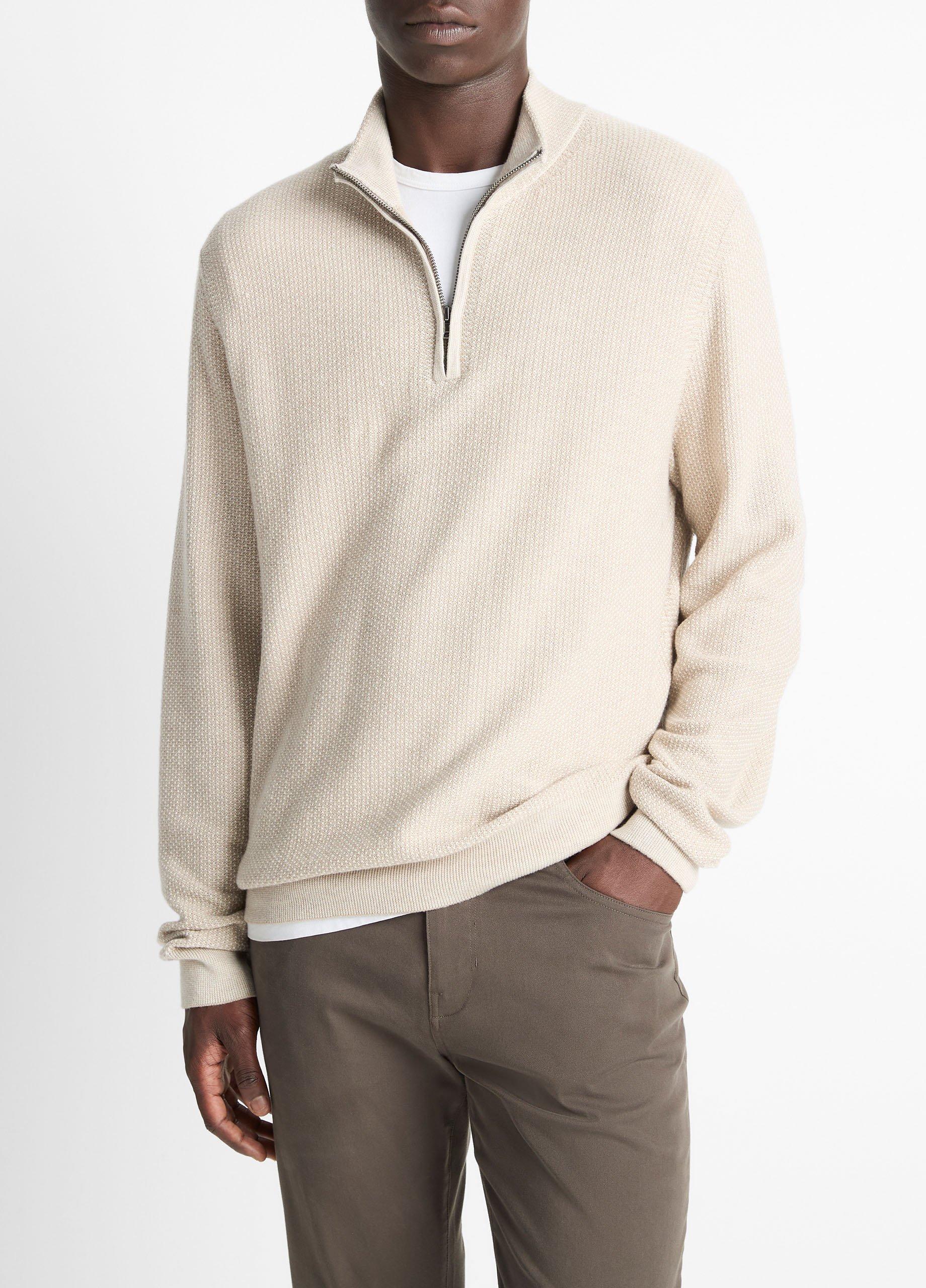 Geo-Jacquard Wool-Blend Quarter-Zip Sweater image number 0