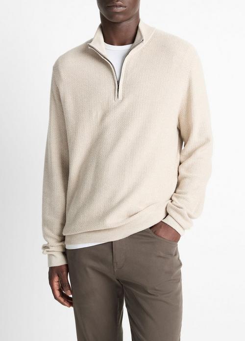 Geo-Jacquard Wool-Blend Quarter-Zip Sweater