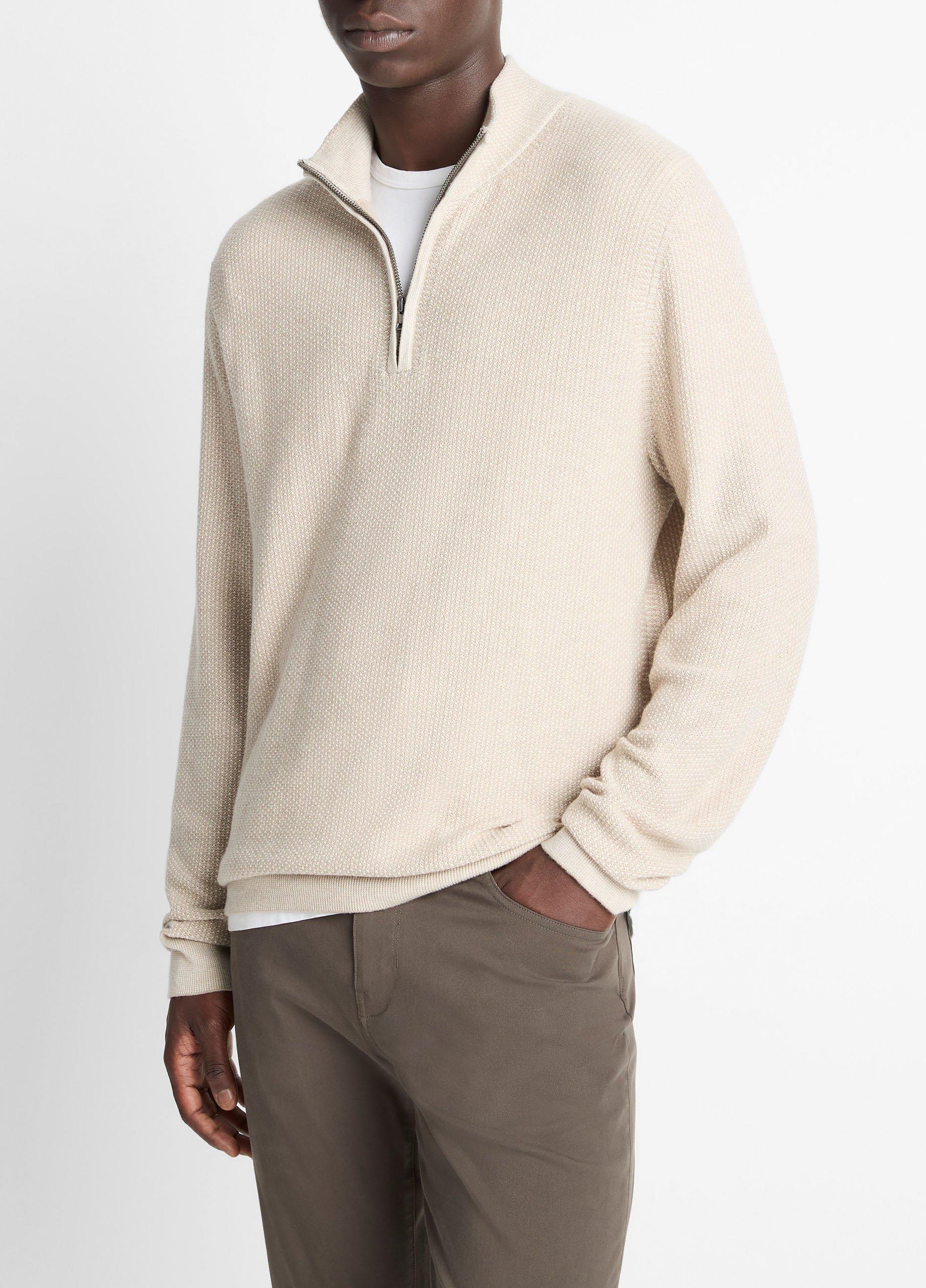 Geo-Jacquard Wool-Blend Quarter-Zip Sweater image number 1