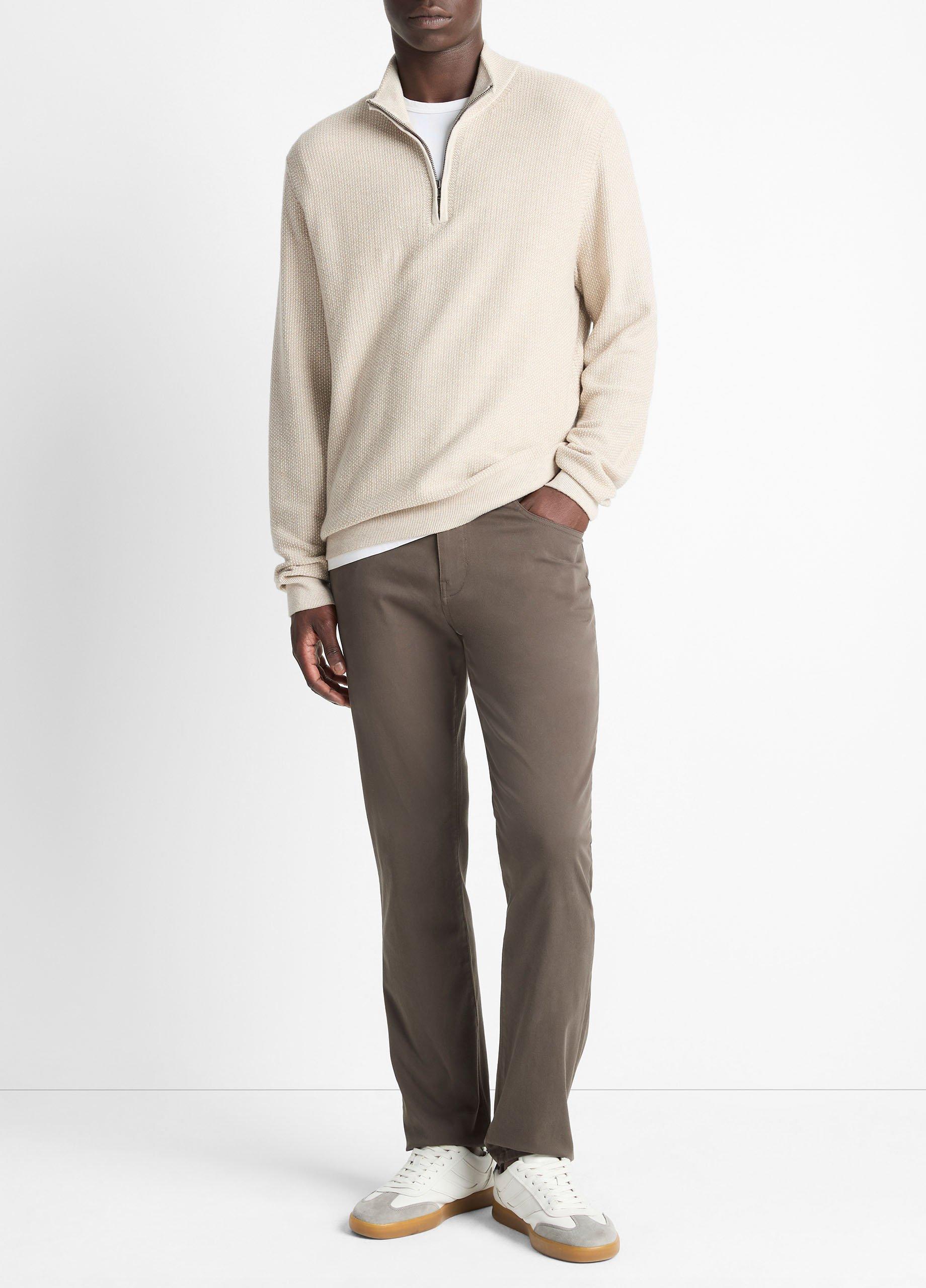 Geo-Jacquard Wool-Blend Quarter-Zip Sweater image number 3