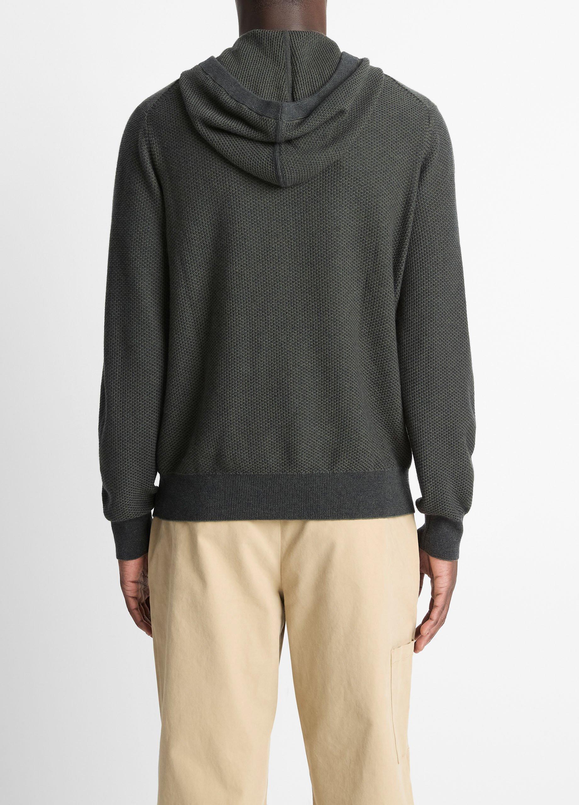 Geo-Jacquard Wool-Blend Sweater Hoodie image number 2