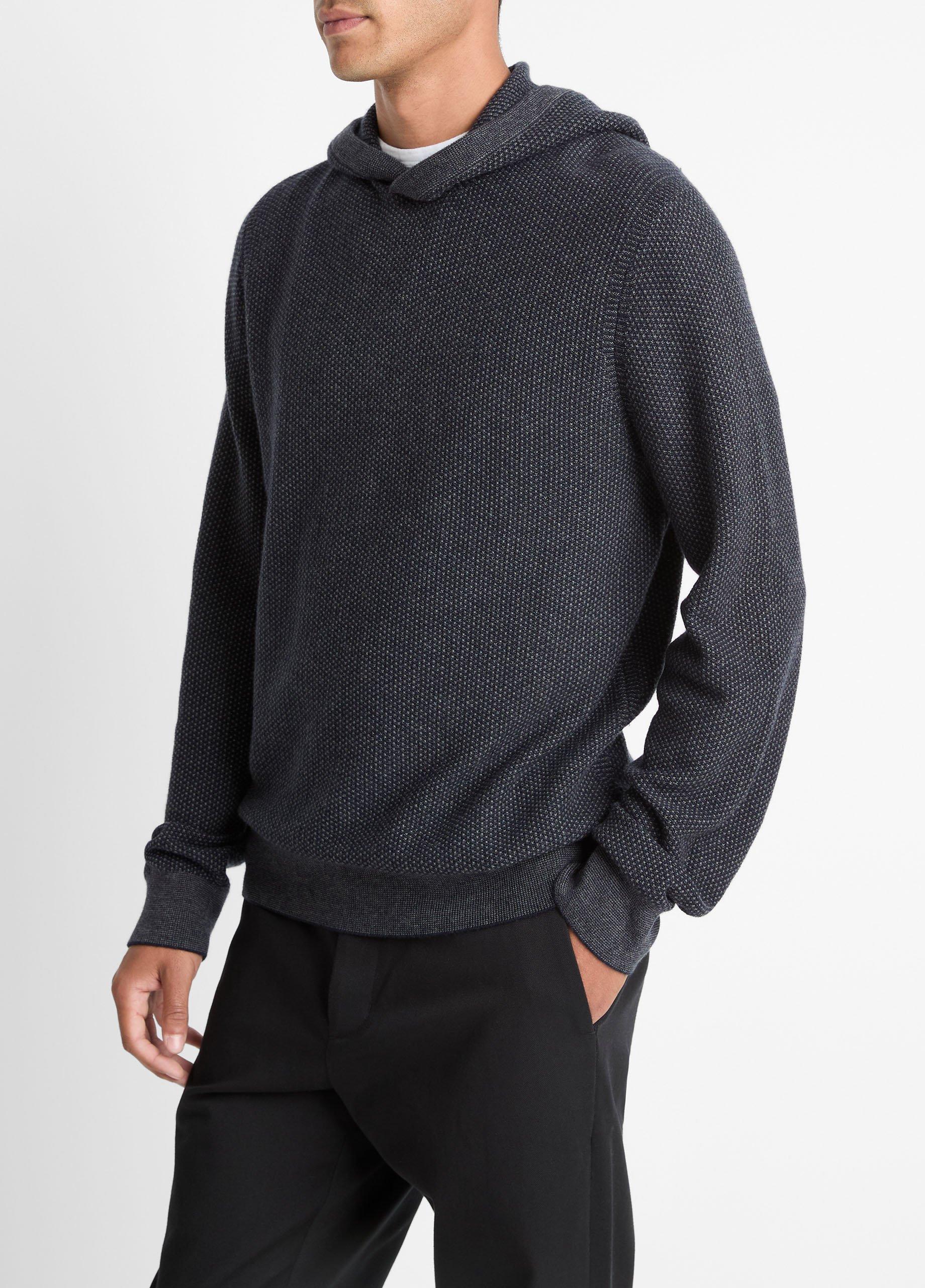Geo-Jacquard Wool-Blend Sweater Hoodie image number 1