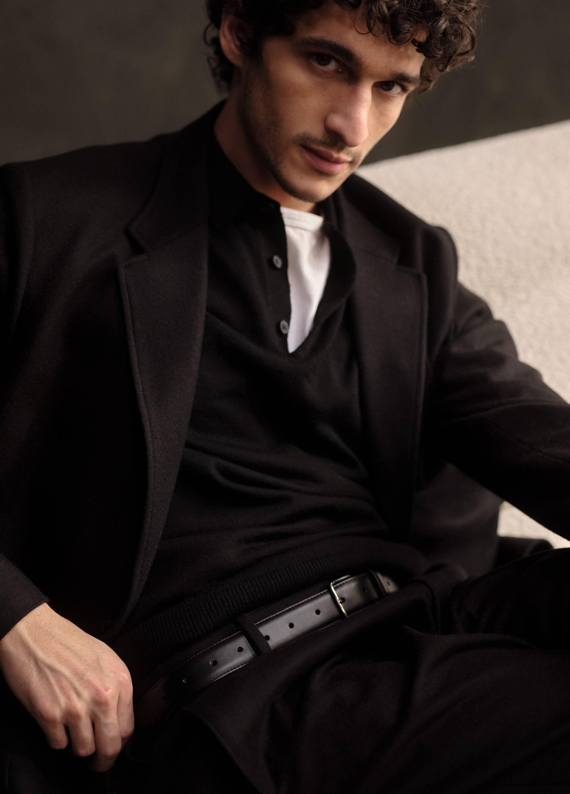 Extrafine Merino Wool Polo Sweater image number 4