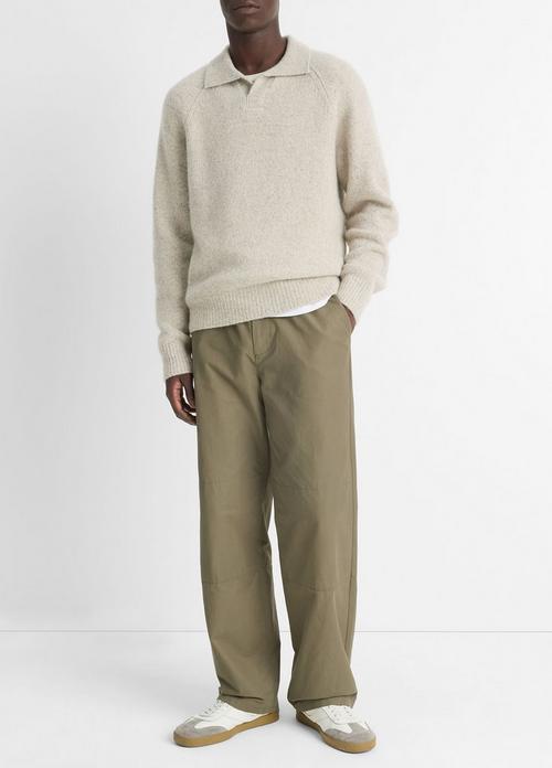 Cashmere Donegal Johnny-Collar Sweater