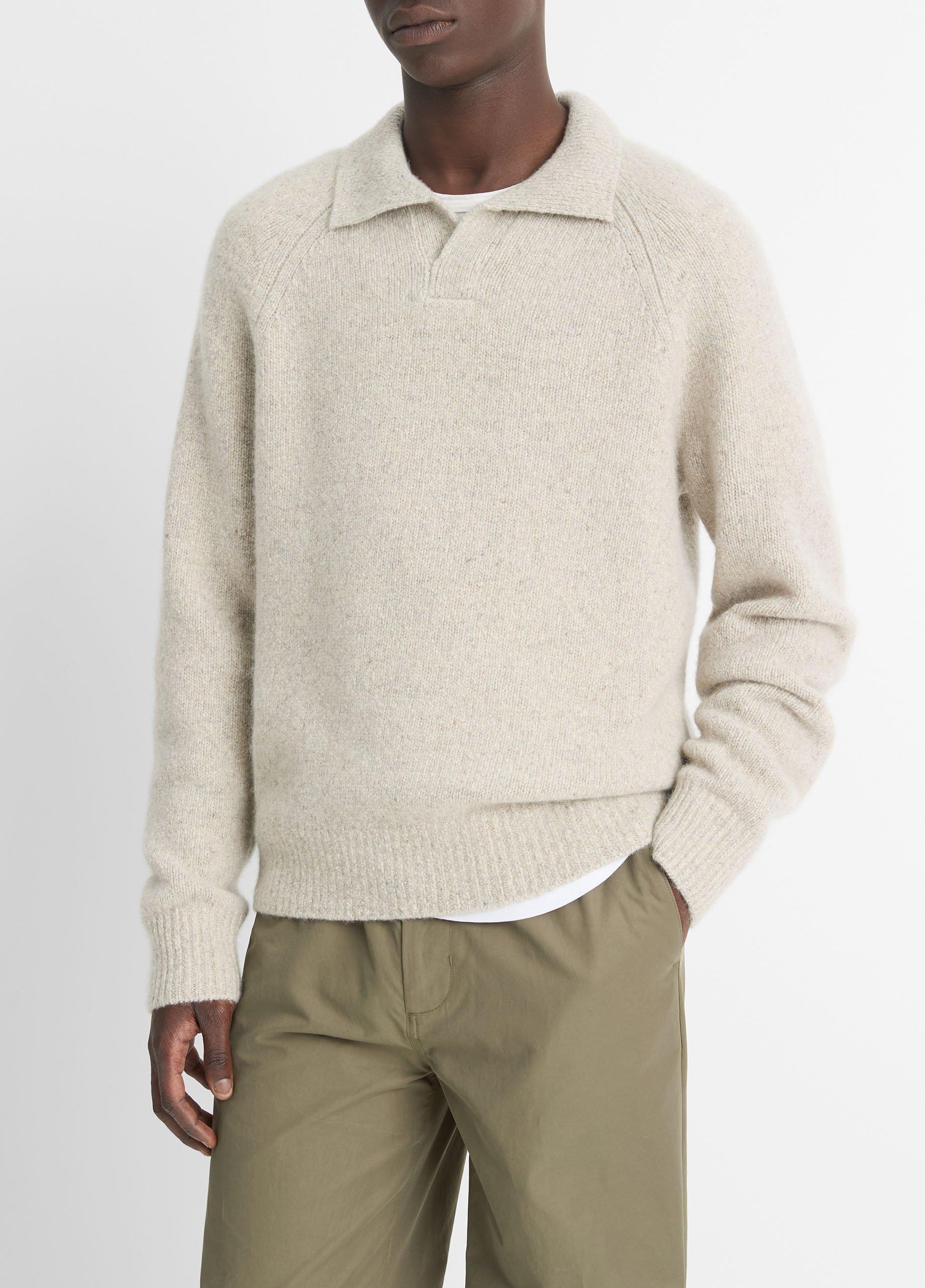 Cashmere Donegal Johnny-Collar Sweater image number 2