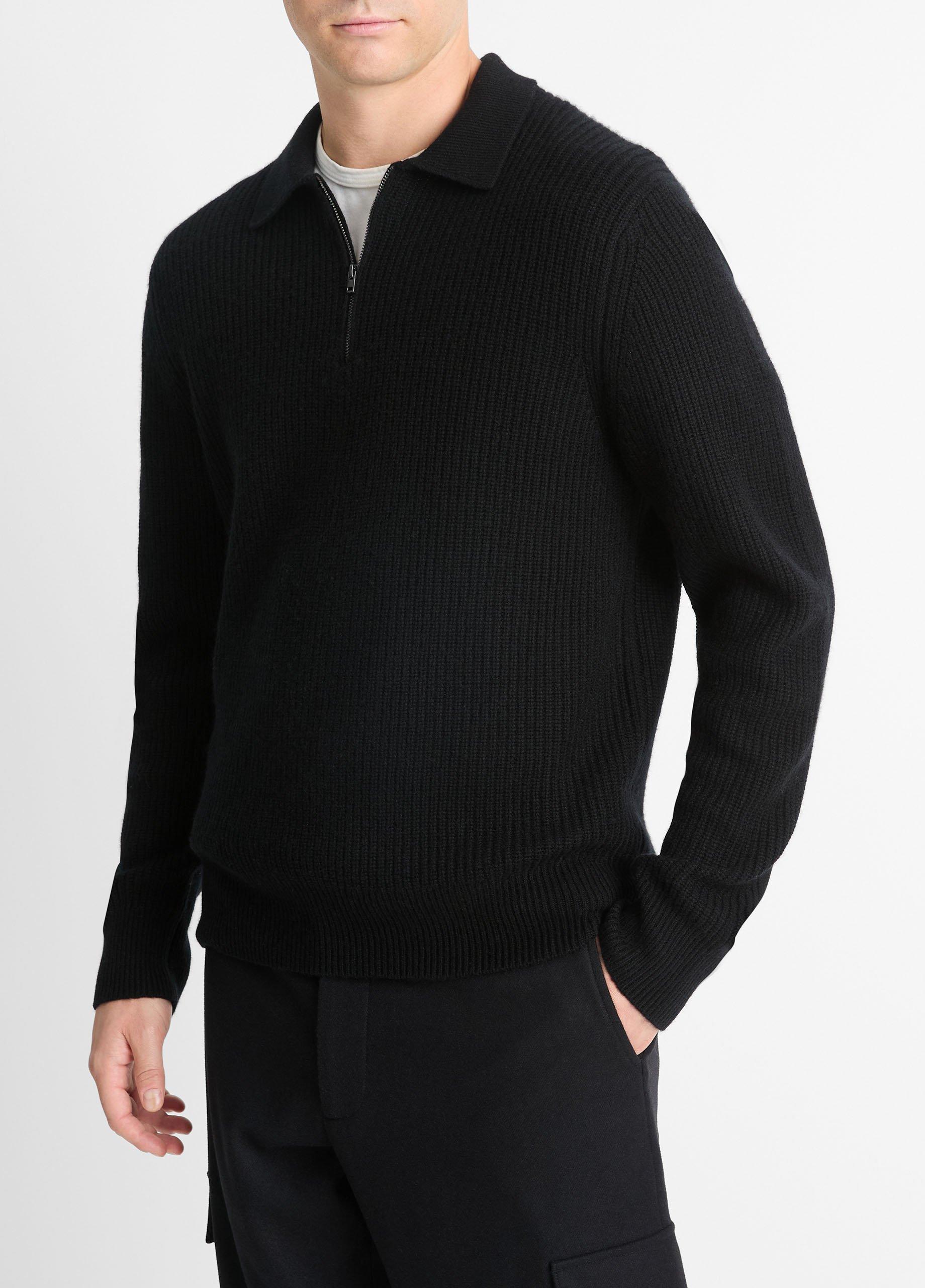 Shaker Wool-Cashmere Quarter-Zip Polo Sweater image number 2
