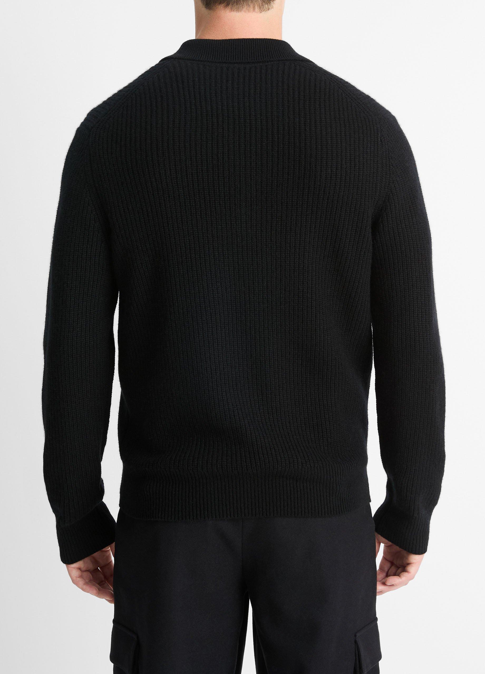 Shaker Wool-Cashmere Quarter-Zip Polo Sweater image number 3