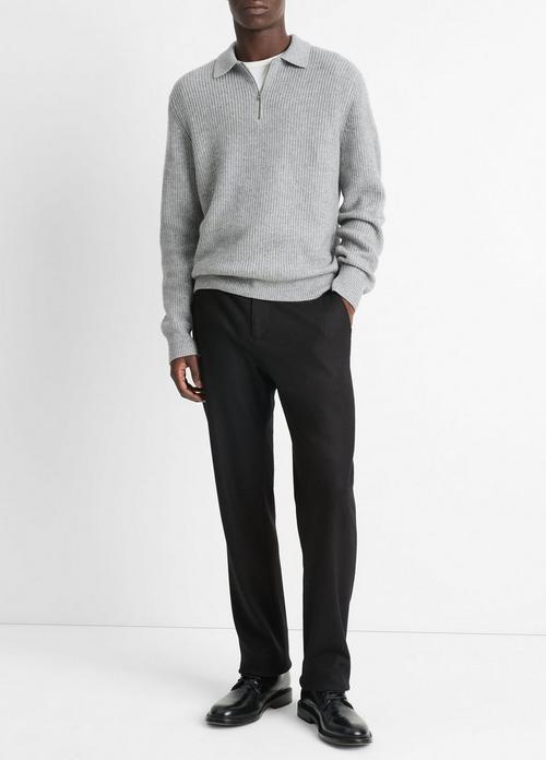 Shaker Wool-Cashmere Quarter-Zip Polo Sweater