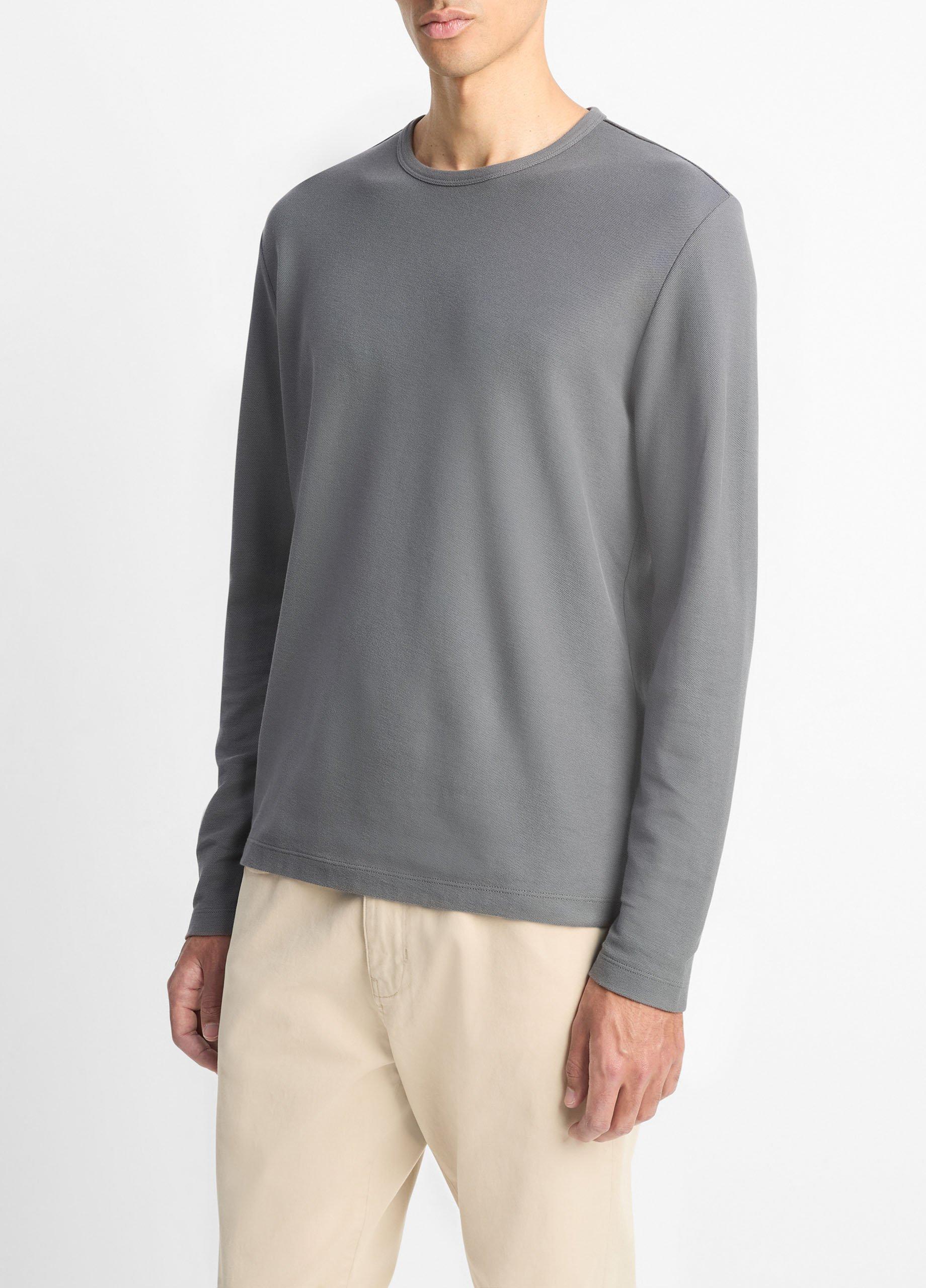 Pima Cotton Piqu&eacute; Long-Sleeve T-Shirt image number 1