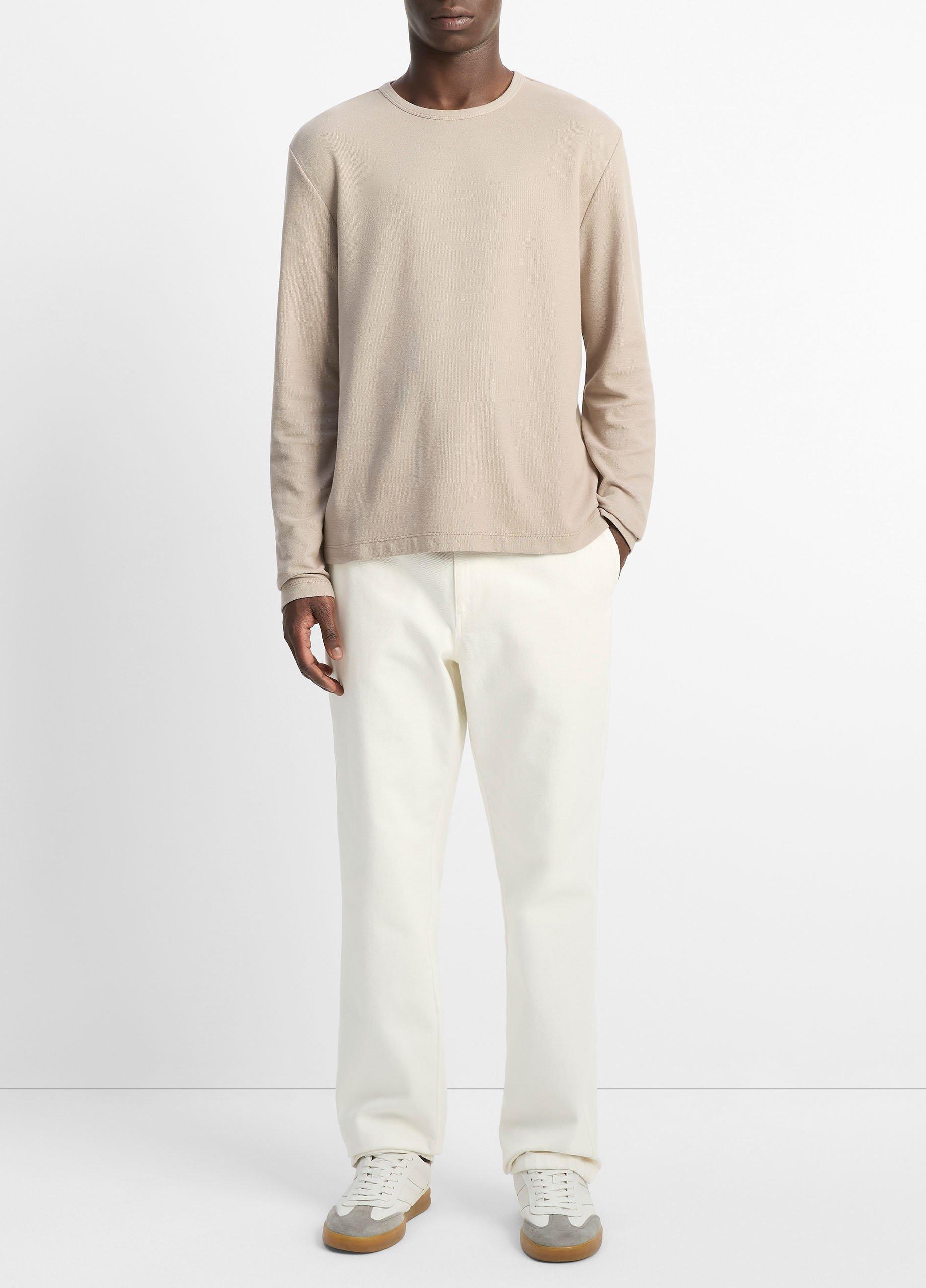 Pima Cotton Piqu&eacute; Long-Sleeve T-Shirt image number 3