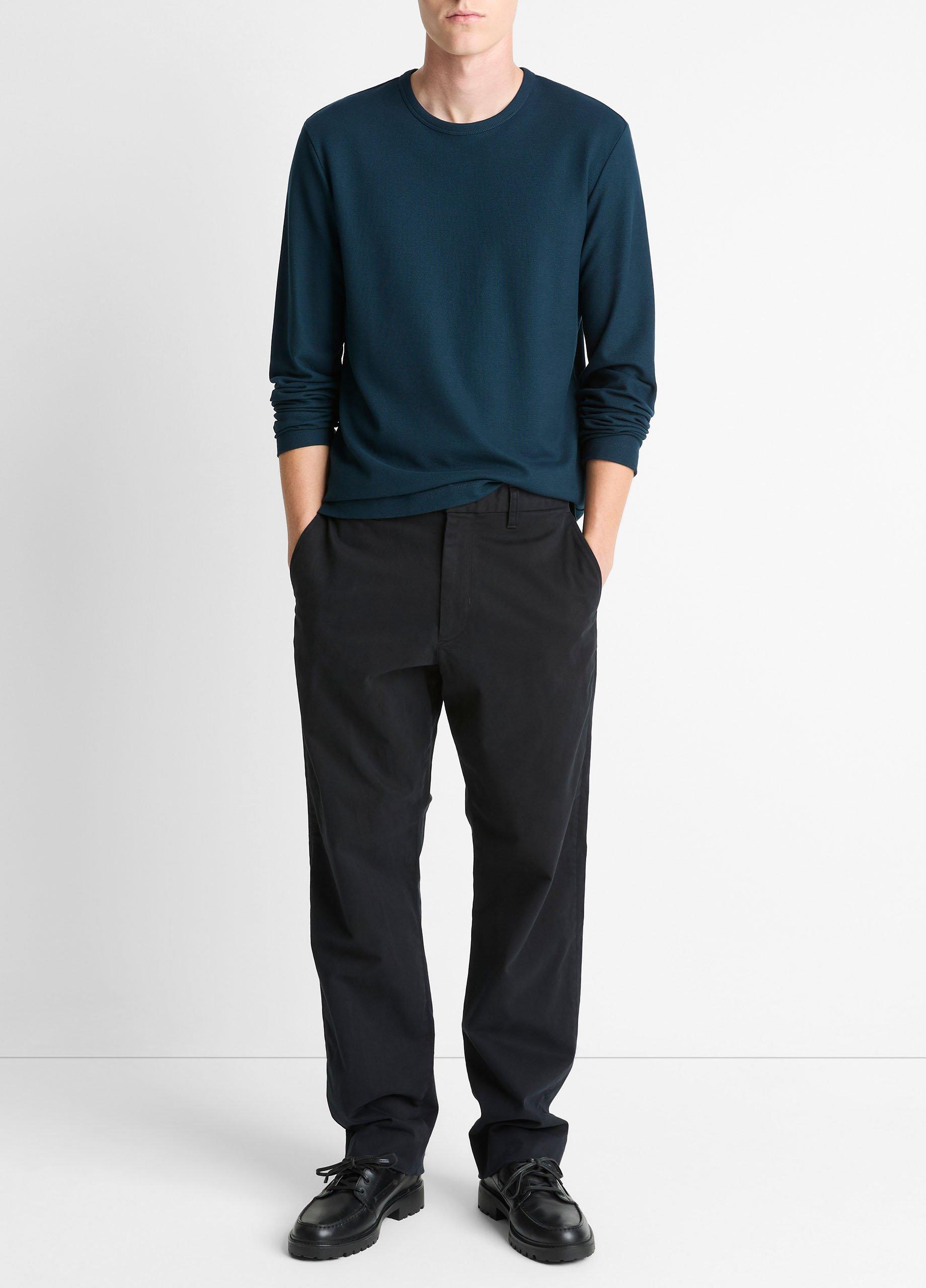 Pima Cotton Piqu&eacute; Long-Sleeve T-Shirt image number 3