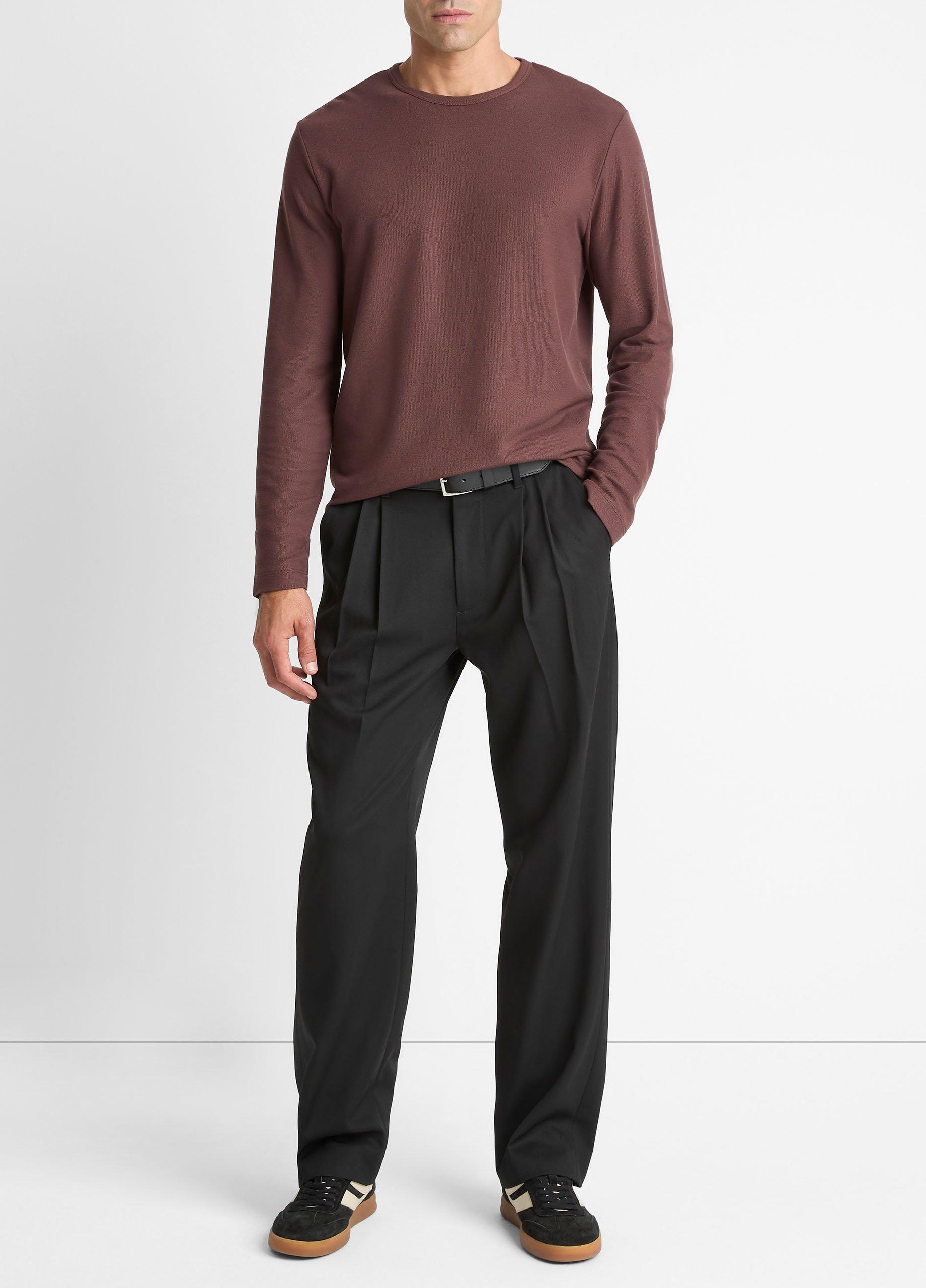 Pima Cotton Piqu&eacute; Long-Sleeve T-Shirt image number 3