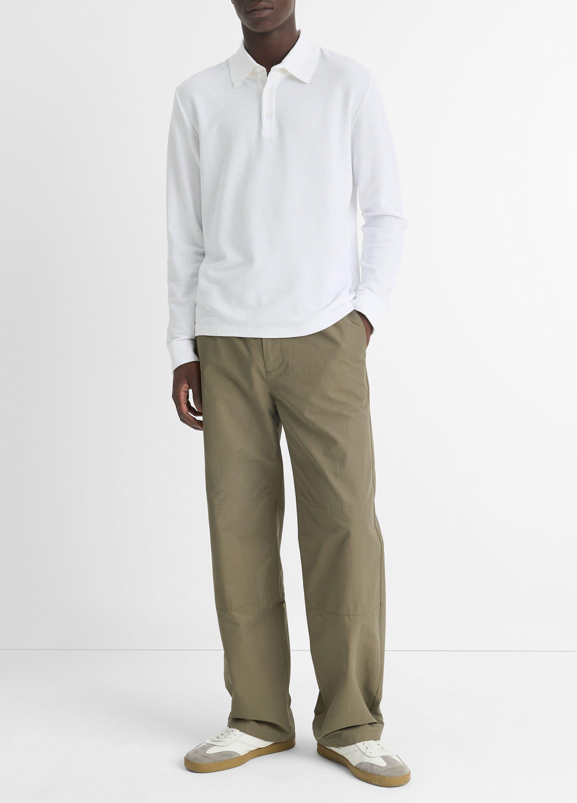 Pima Cotton Piqu&eacute; Long-Sleeve Polo Shirt image number 0