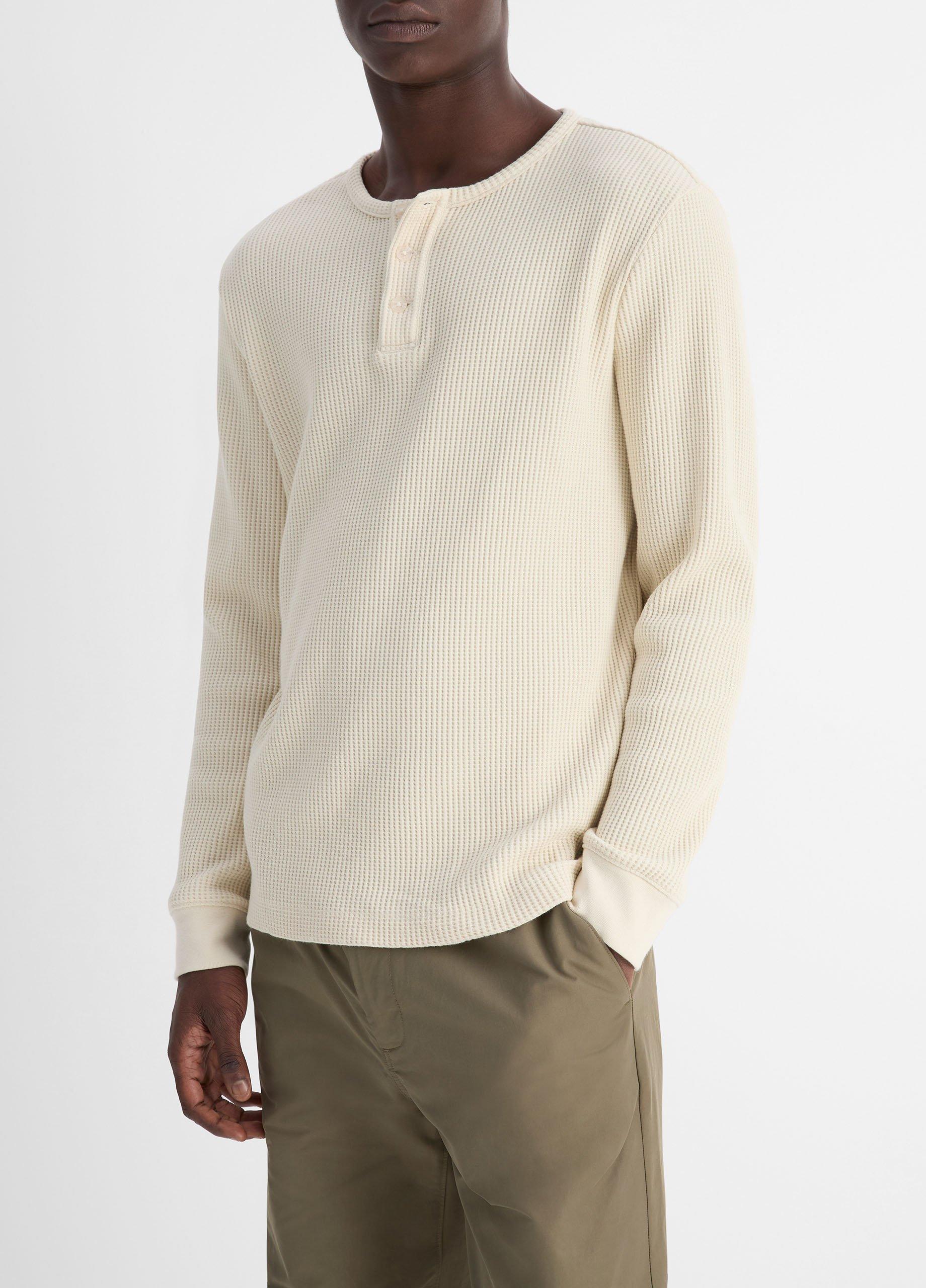 【DISCERNMENT】Loose Pigment Waffle Henley Neck RRL Garment-Dyed Waffle-Knit Henley Shirt Wine – Berkeley Supply