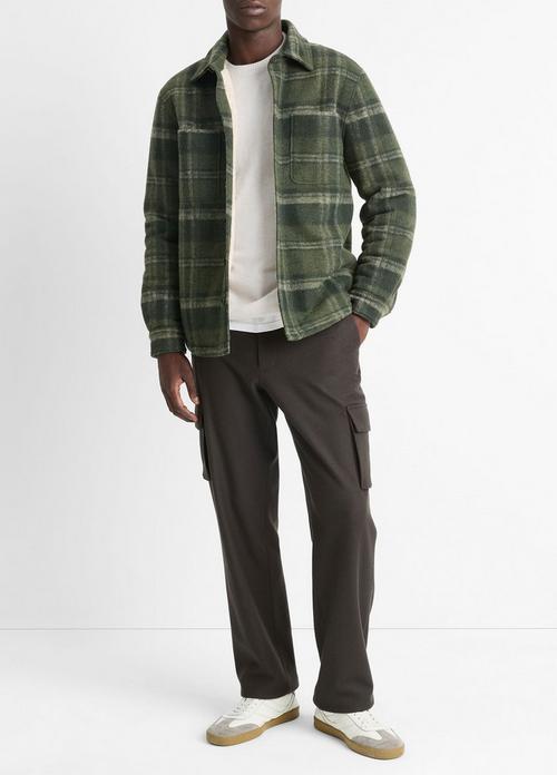 Sherpa-Lined Plaid Shirt Jacket