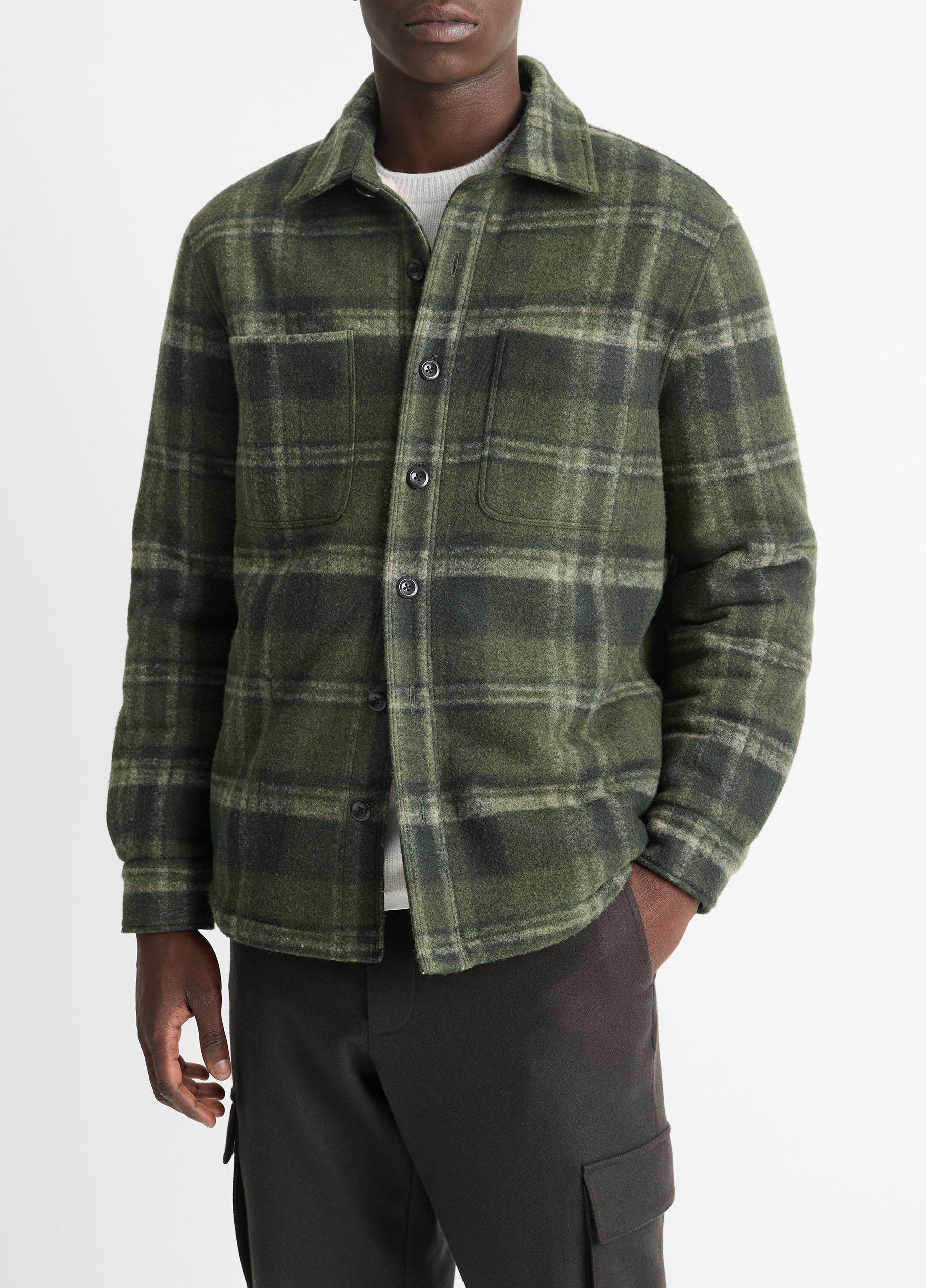 Sherpa-Lined Plaid Shirt Jacket image number 2