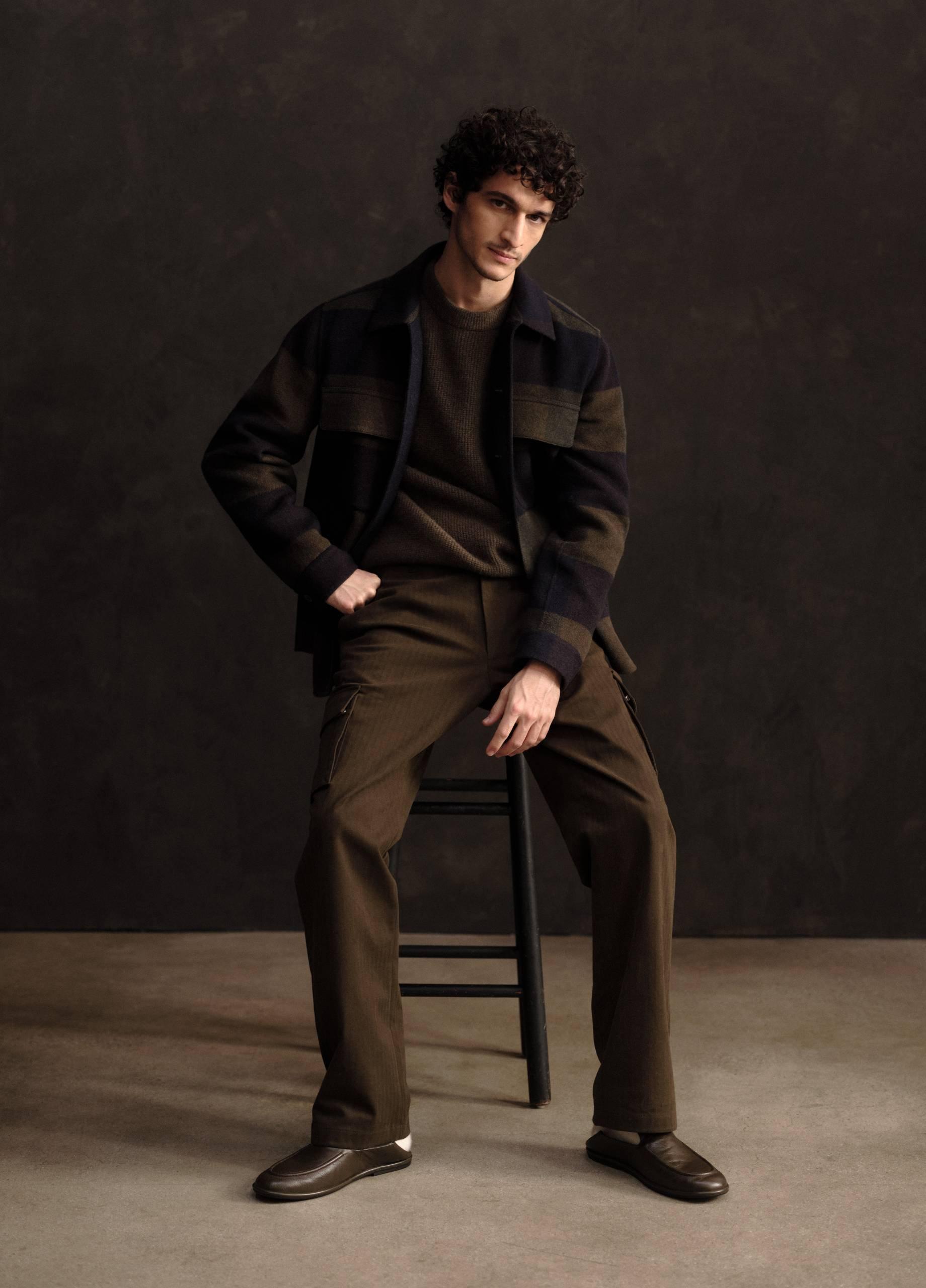 Italian Plaid Splittable Wool-Blend Shirt Jacket in Jackets & Outerwear |  Vince