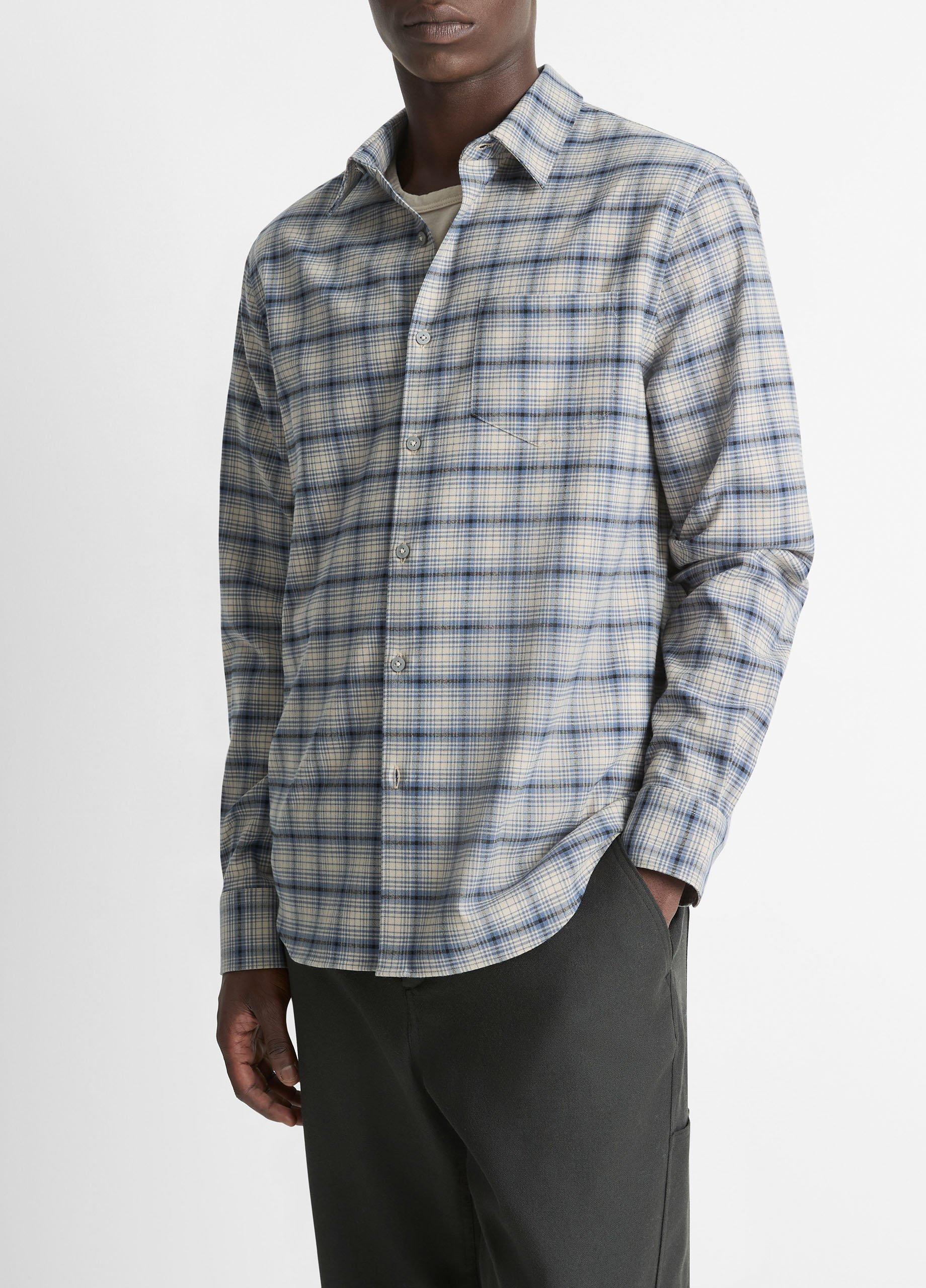 Oceanic Plaid Shirt in Long Sleeve | Vince