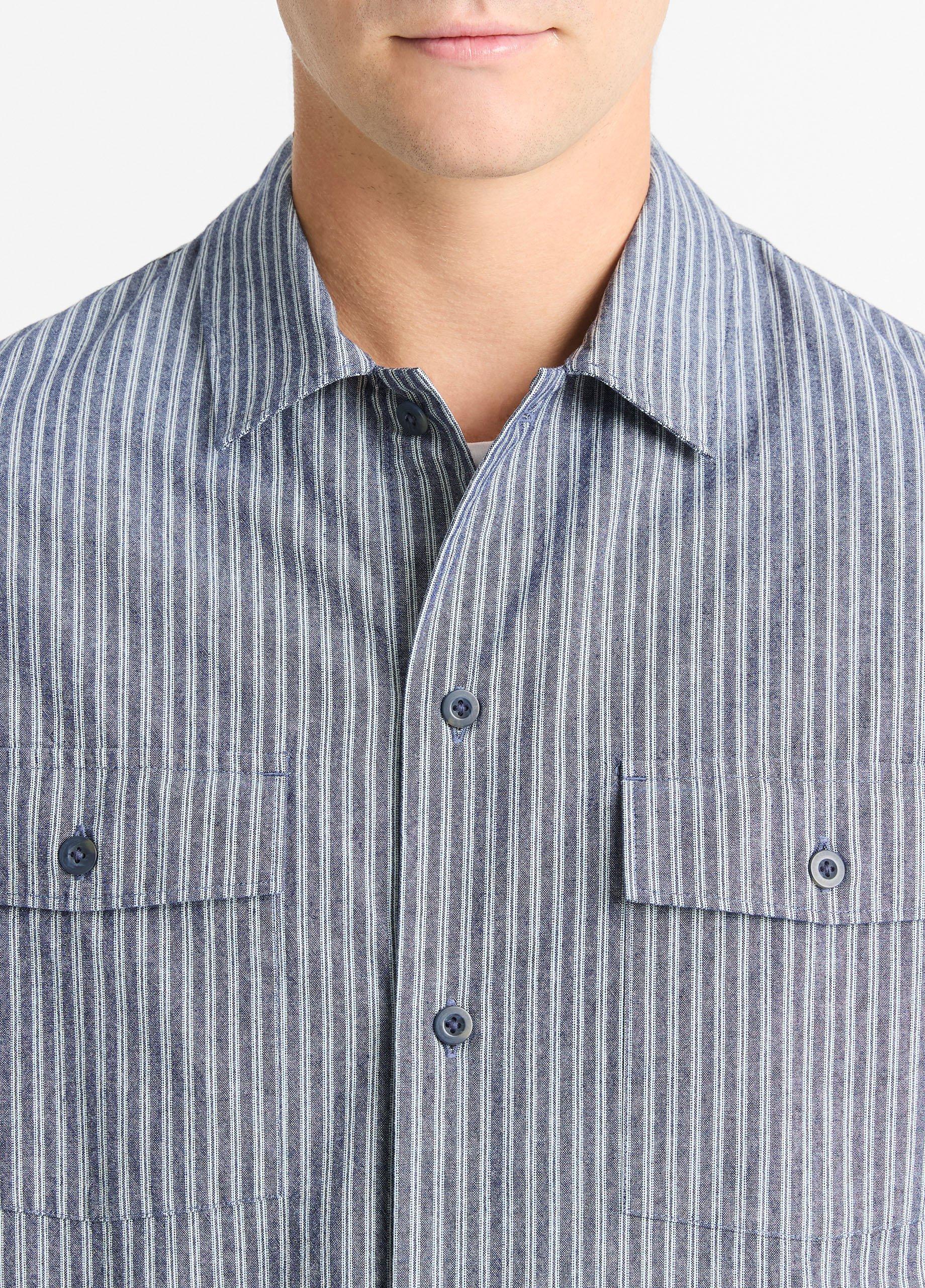 【DISCERNMENT】Rio Stripe Half Shirt Engineered-Multi-Stripe-Shirt-