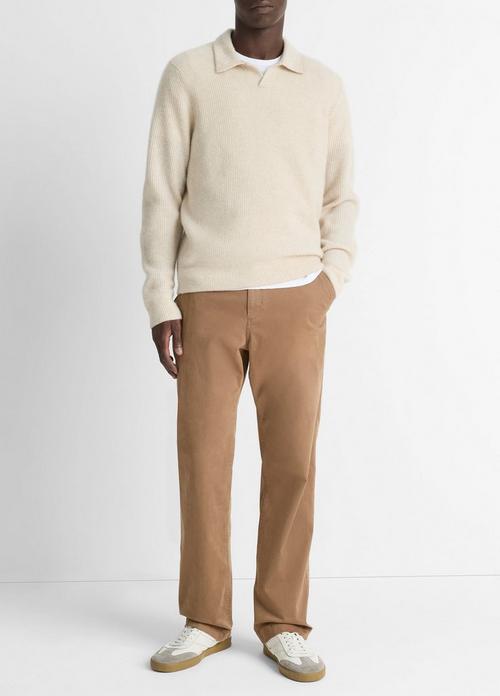 Plush Cashmere Thermal Johnny-Collar Sweater