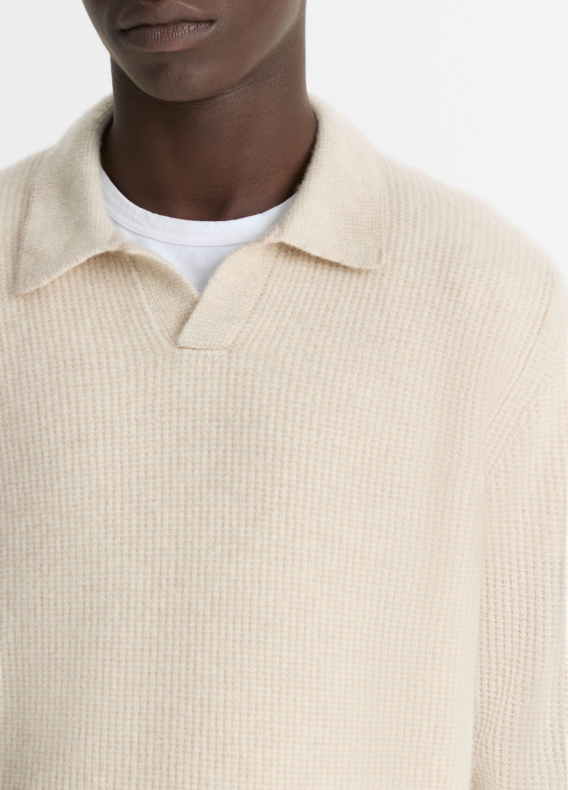 Plush Cashmere Thermal Johnny-Collar Sweater image number 1
