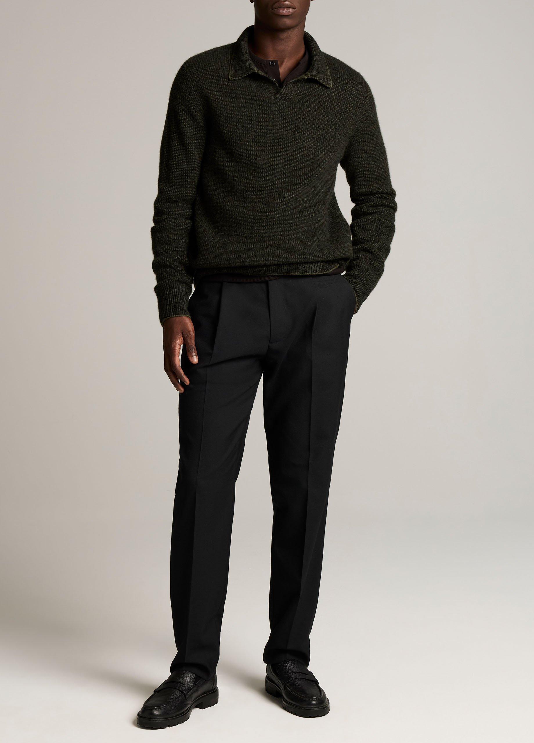 Plush Cashmere Thermal Johnny-Collar Sweater image number 3