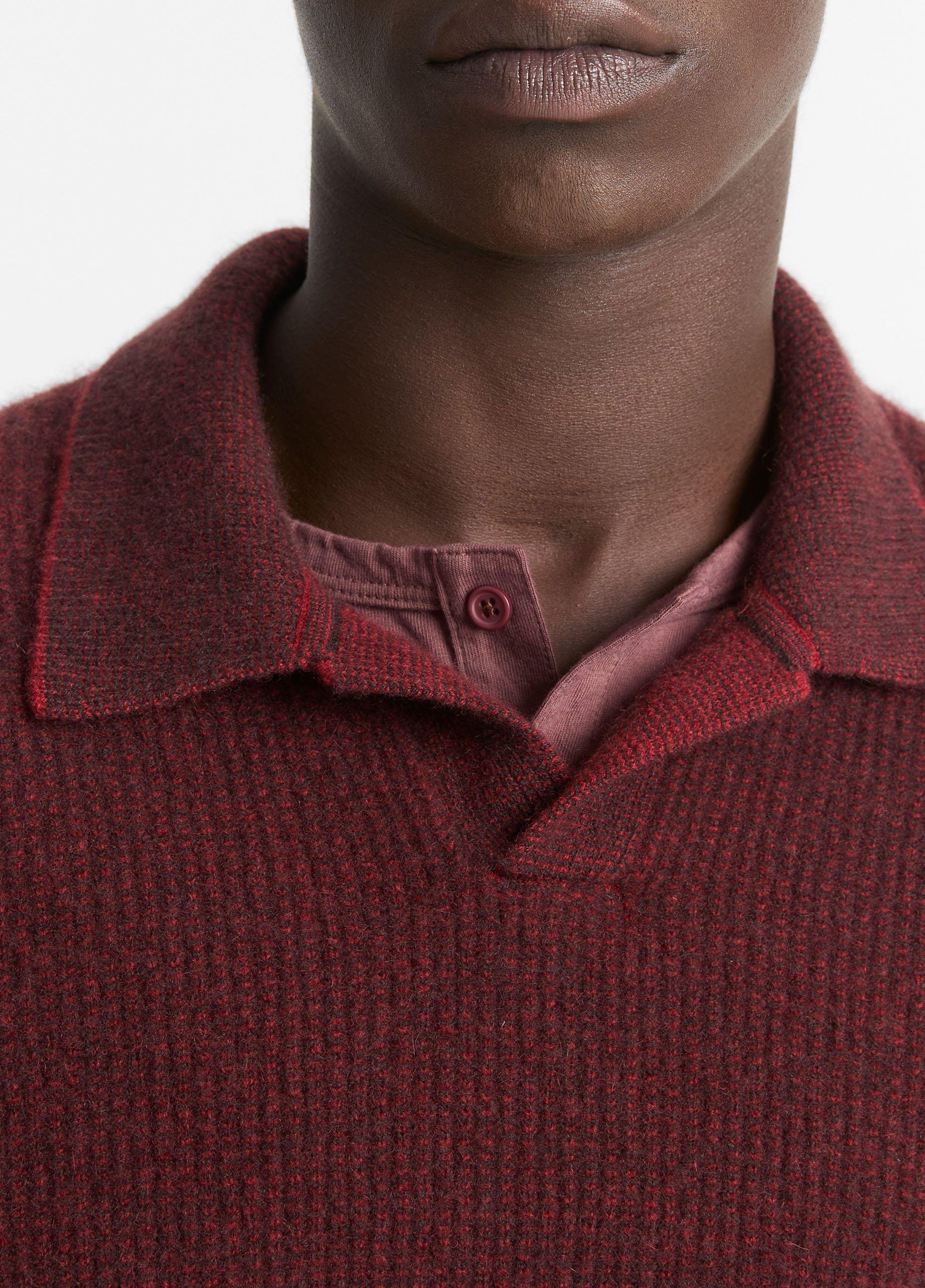 Plush Cashmere Thermal Johnny-Collar Sweater image number 1