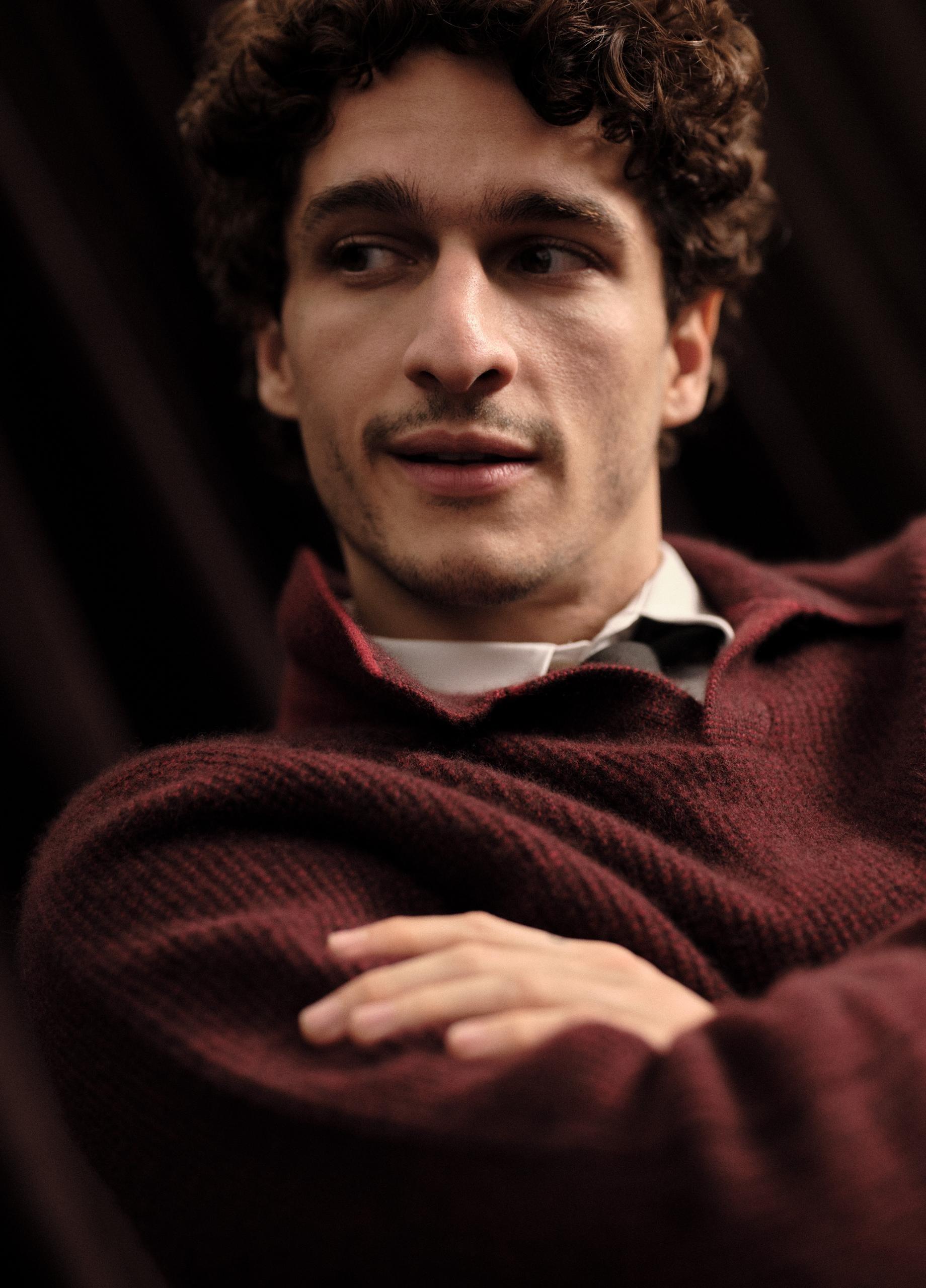 Plush Cashmere Thermal Johnny-Collar Sweater image number 5