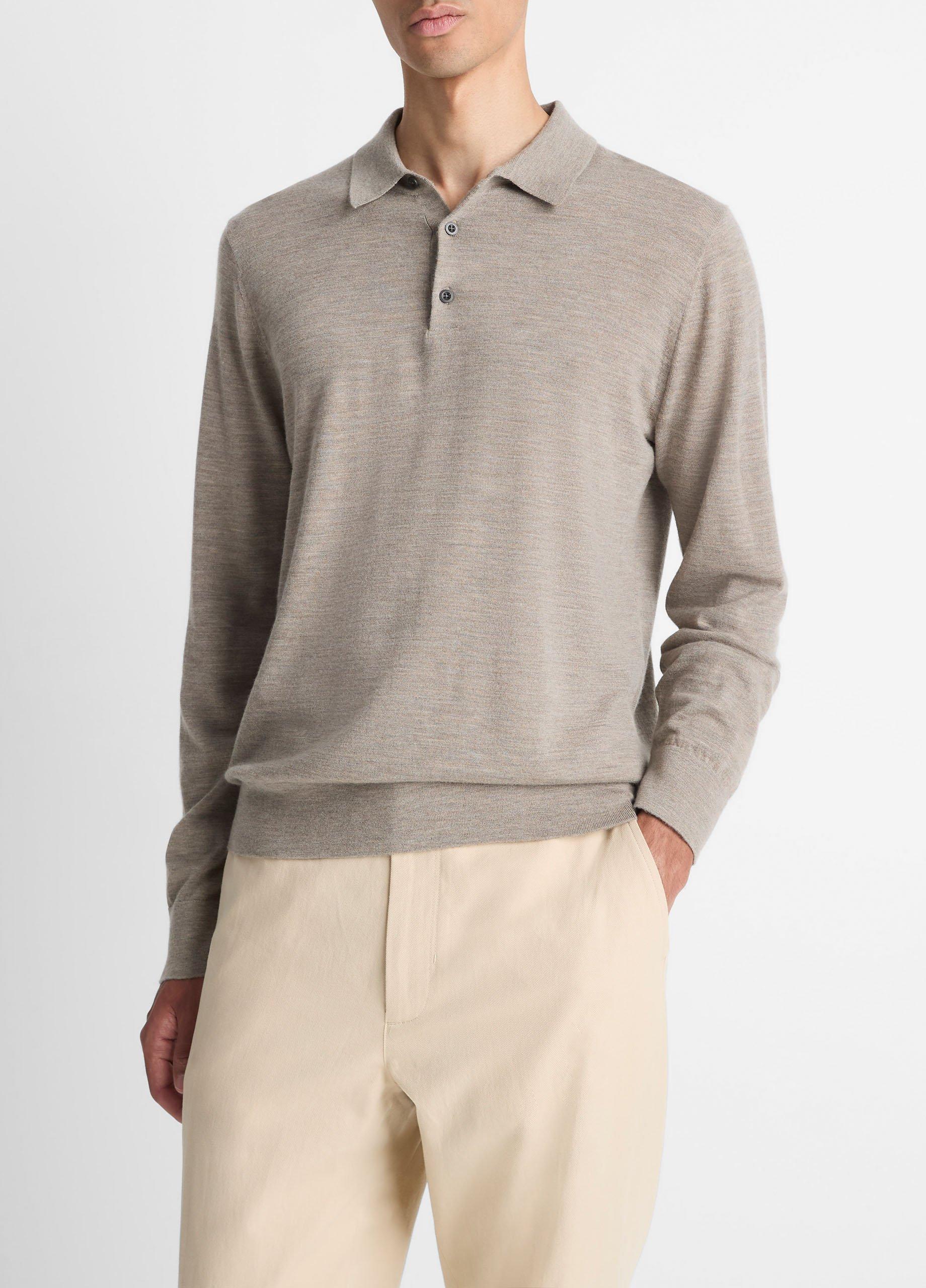 Featherweight Merino Wool-Cashmere Polo Sweater image number 1