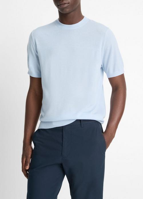 Featherweight Merino Wool-Cashmere Short-Sleeve Sweater