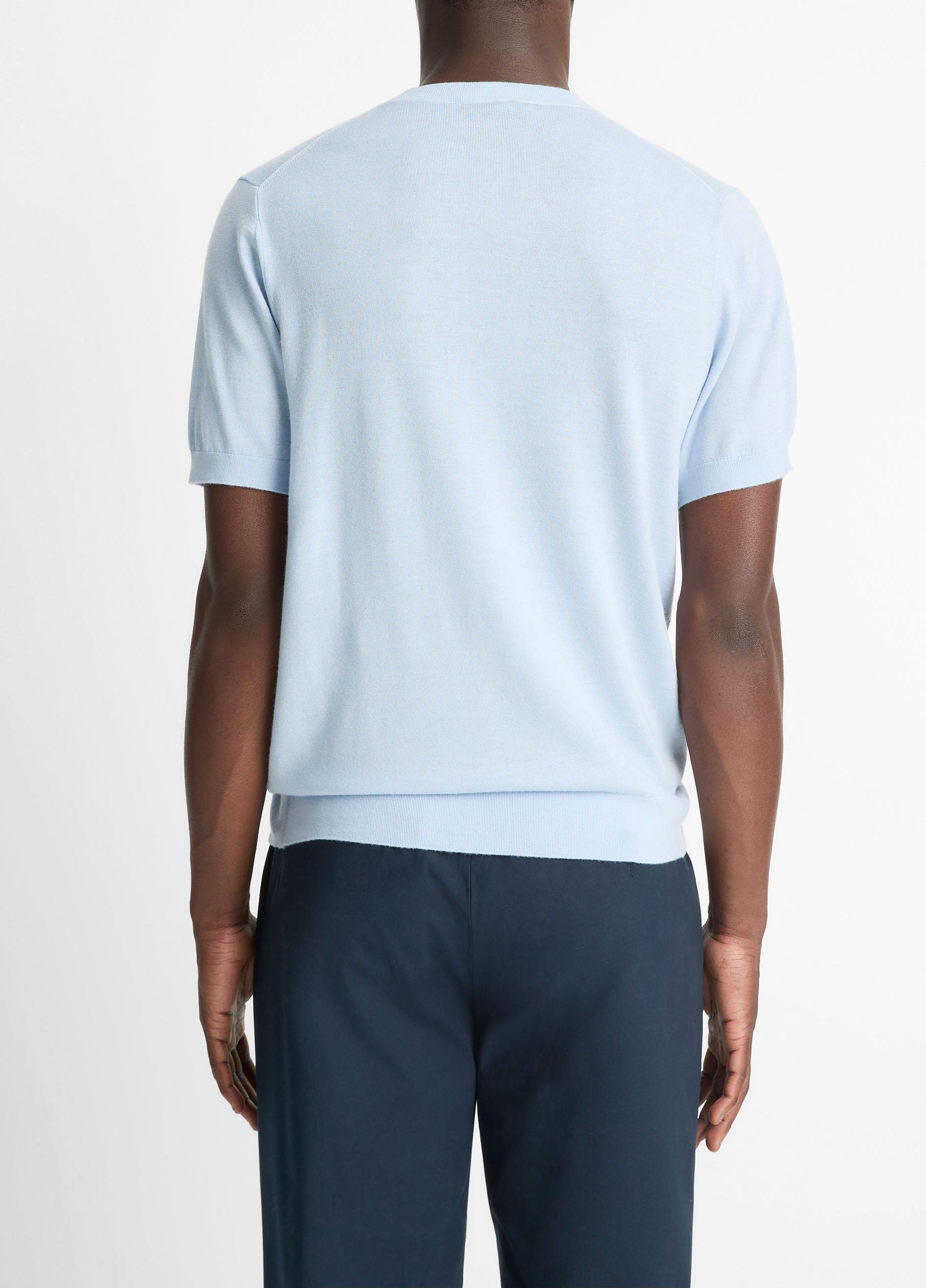 Featherweight Merino Wool-Cashmere Short-Sleeve Sweater image number 2